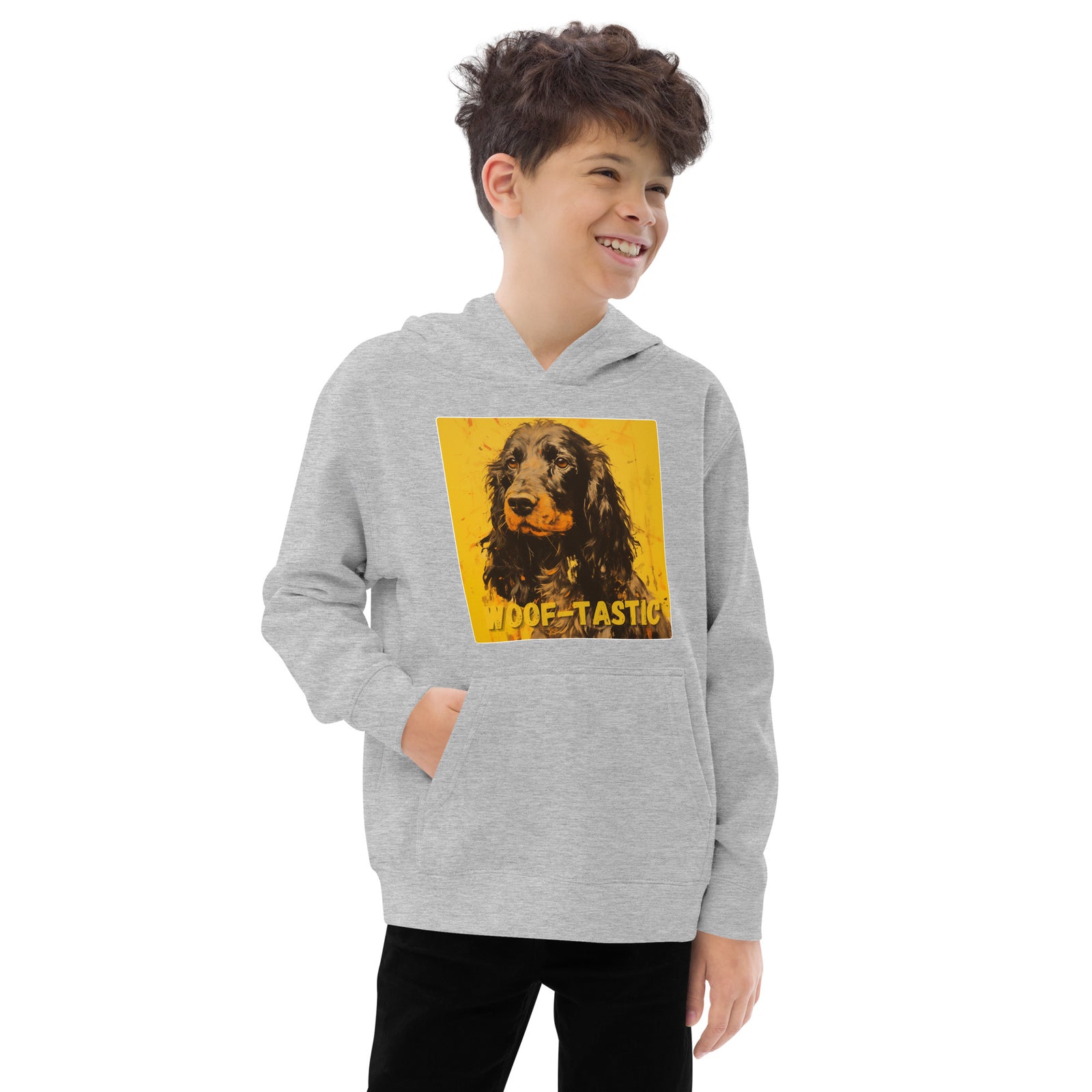 Kids fleece hoodie Woof-tastic Cocker Spaniel (American)