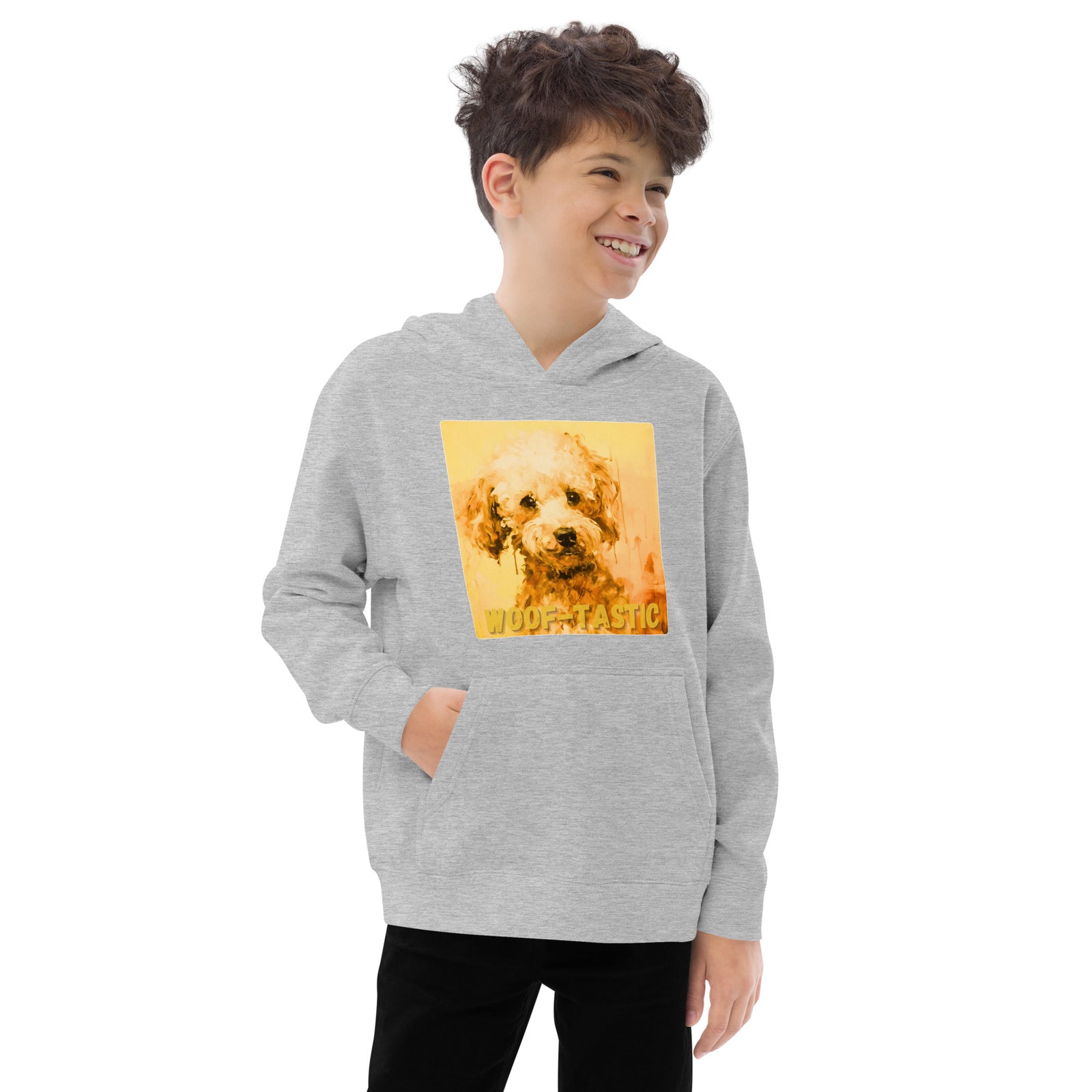 Kids fleece hoodie Woof-tastic Poodle