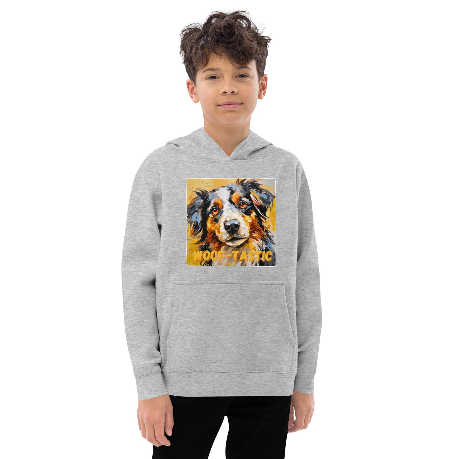 Kids fleece hoodie Woof-tastic Australian Shepherd