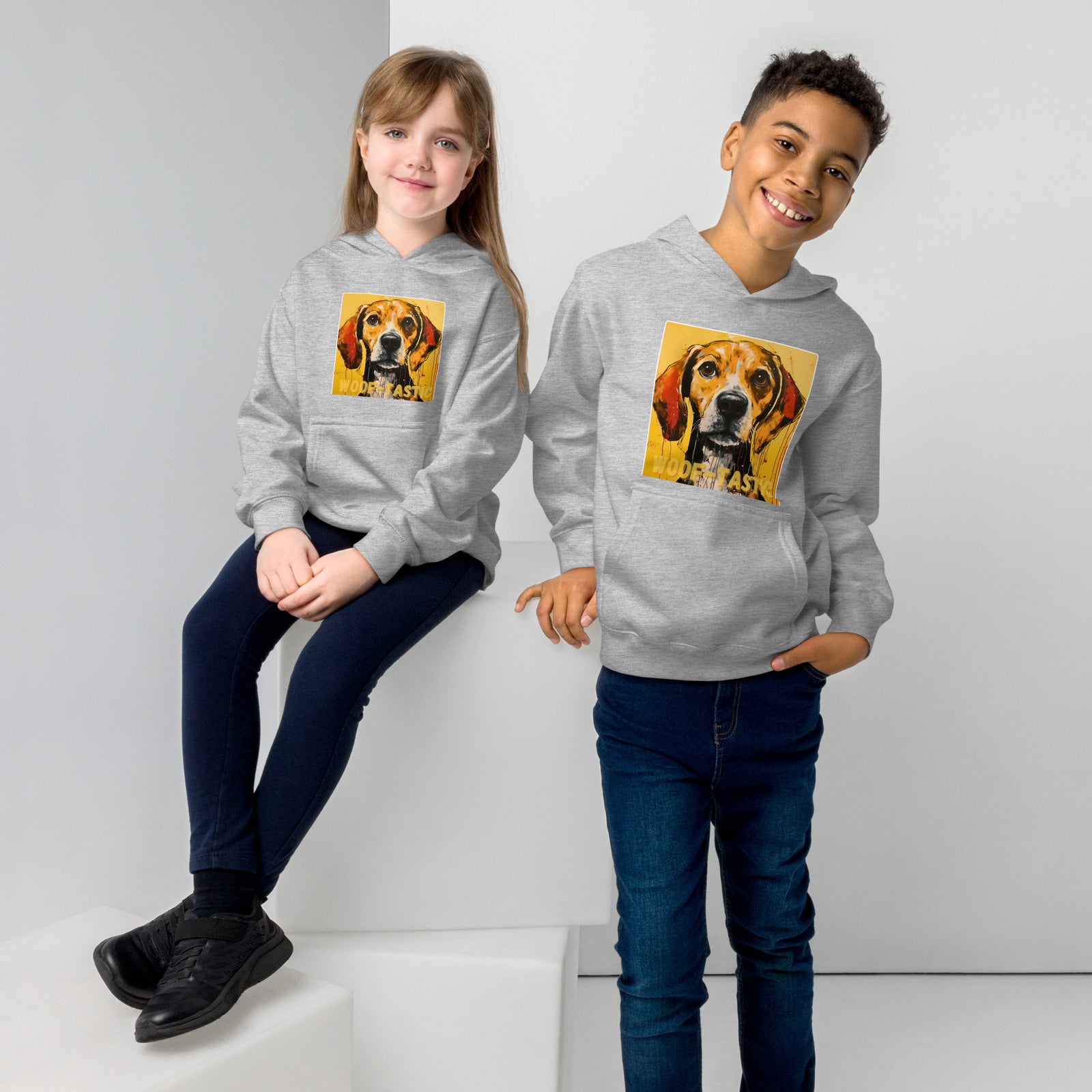 Kids fleece hoodie Woof-tastic Beagle