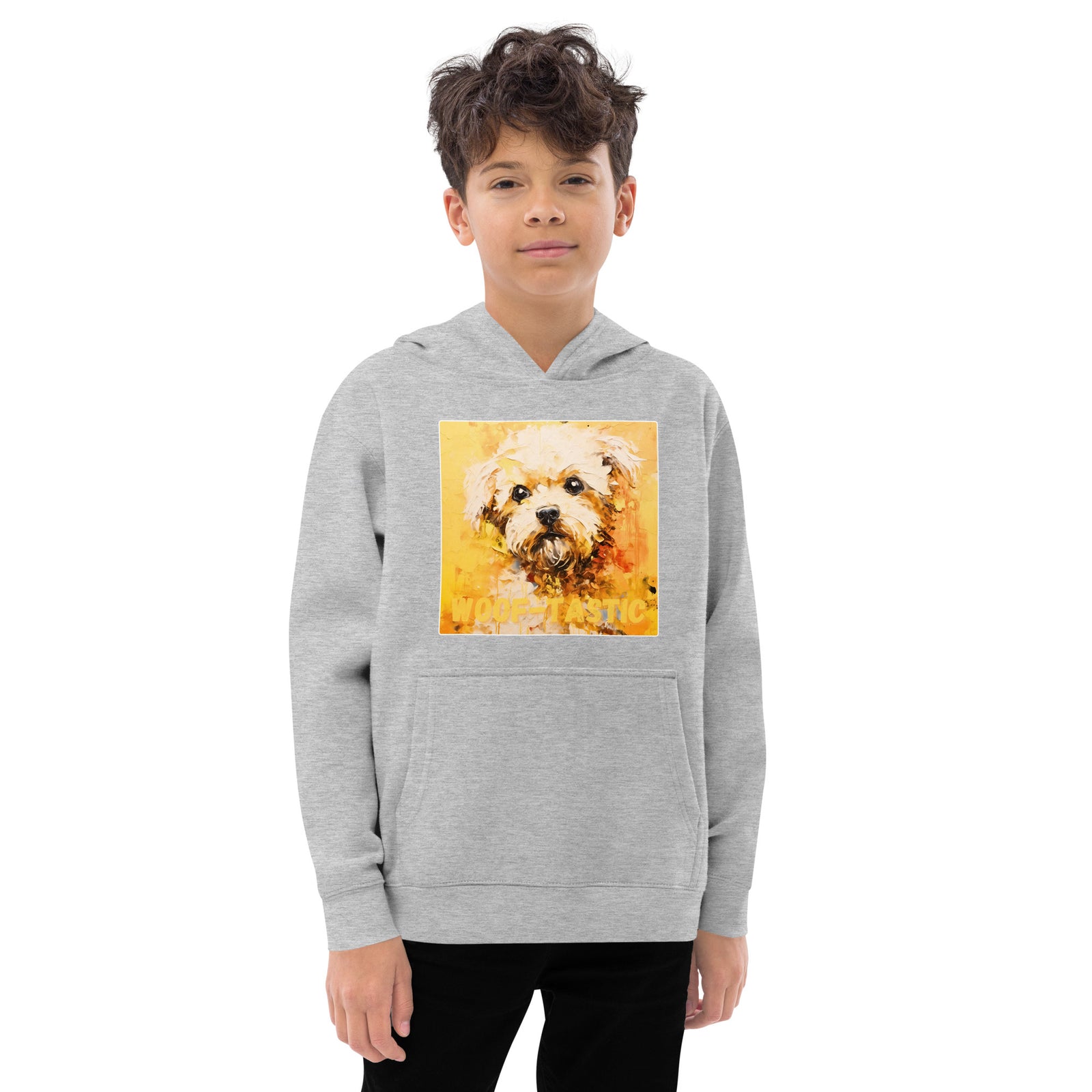 Kids fleece hoodie Woof-tastic Bichon Frise