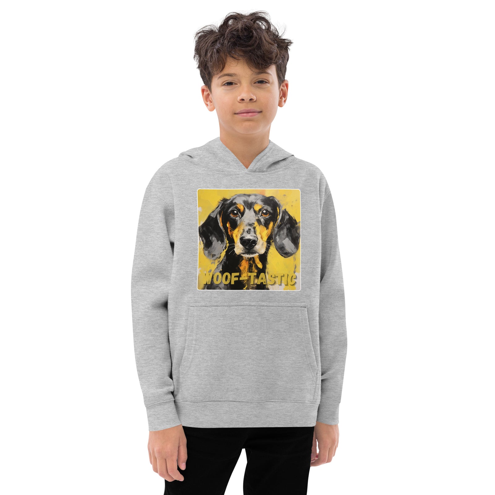 Kids fleece hoodie Woof-tastic Dachshund