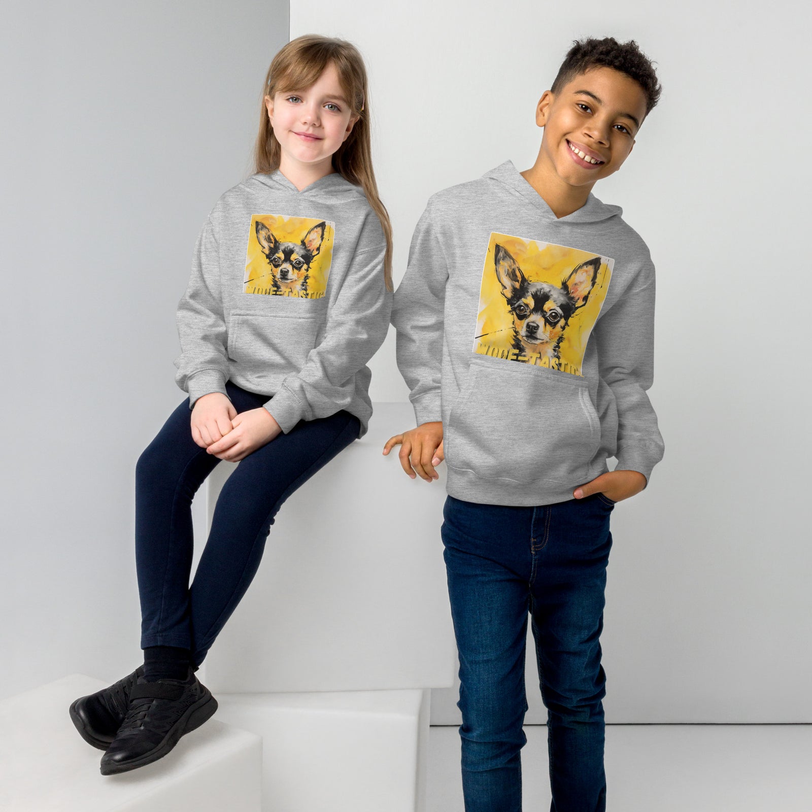 Kids fleece hoodie Woof-tastic Chihuahua