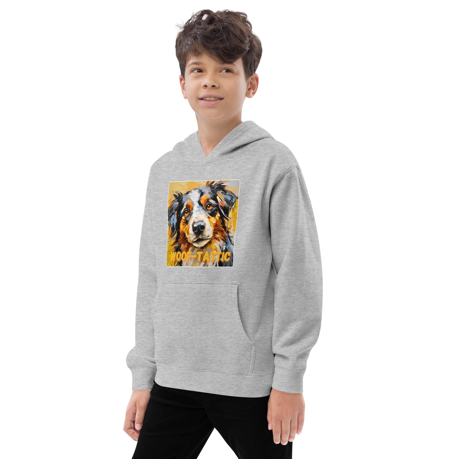 Kids fleece hoodie Woof-tastic Australian Shepherd