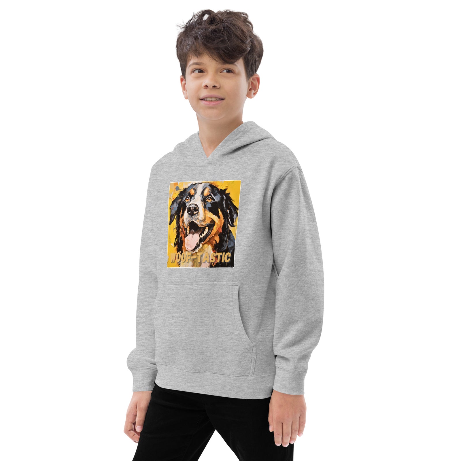 Kids fleece hoodie Woof-tastic Bernese Mountain Dog