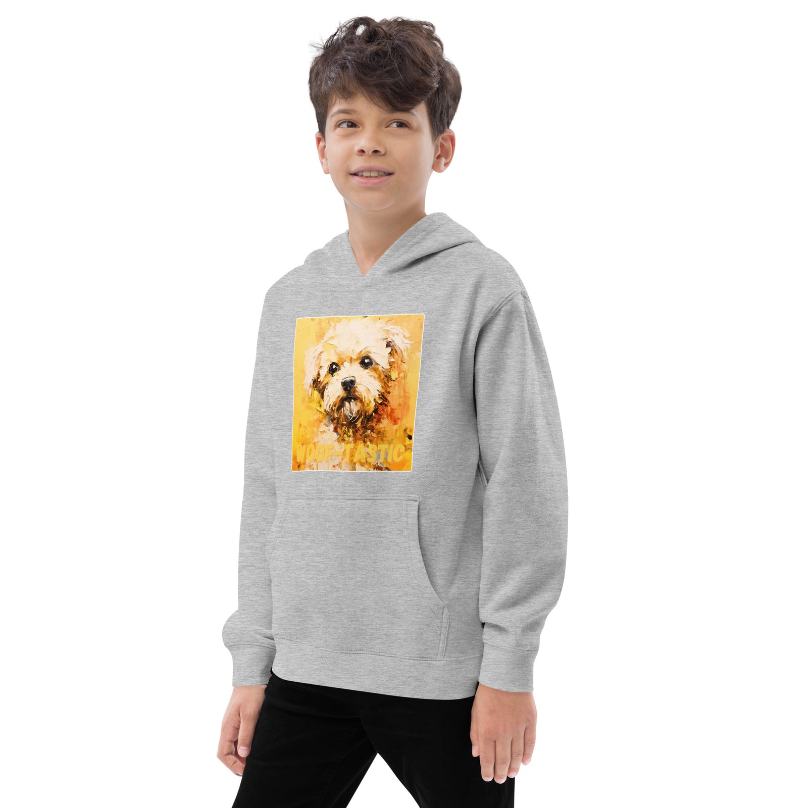 Kids fleece hoodie Woof-tastic Bichon Frise