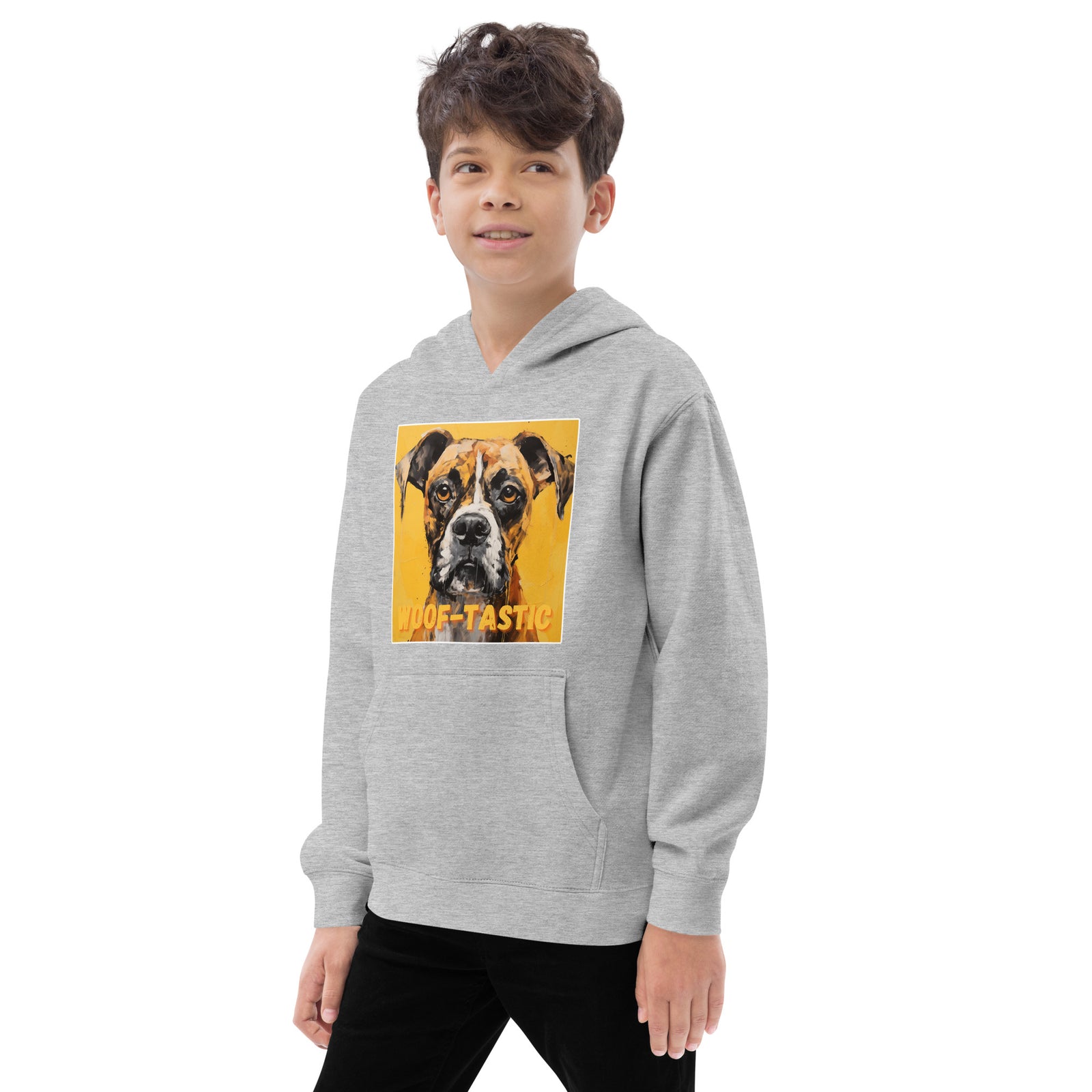 Kids fleece hoodie Woof-tastic Boxer