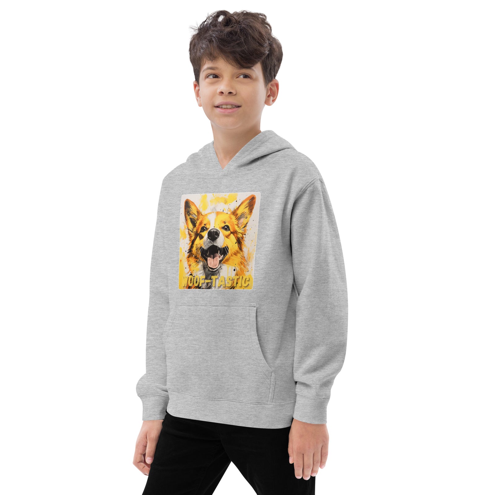Kids fleece hoodie Woof-tastic Pembroke Welsh Corgi