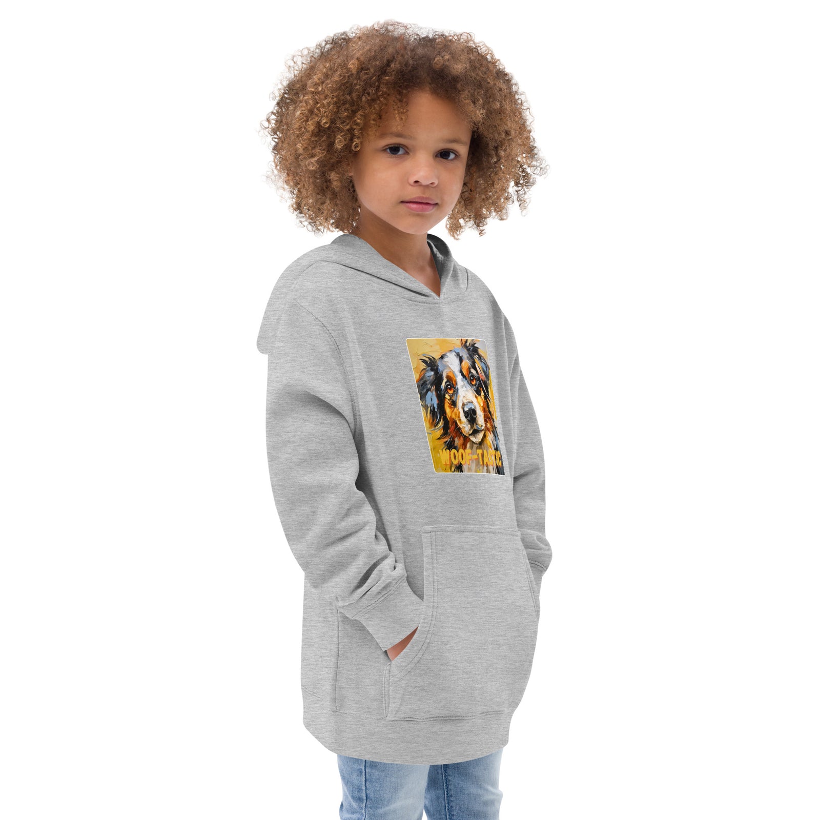 Kids fleece hoodie Woof-tastic Australian Shepherd