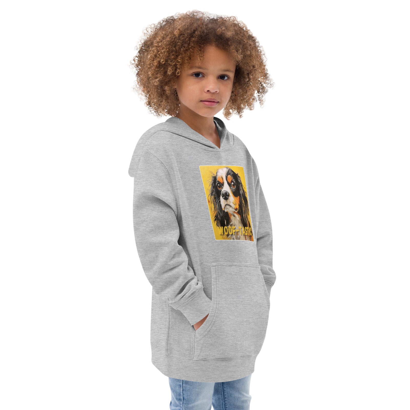 Kids fleece hoodie Woof-tastic Cavalier King Charles Spaniel