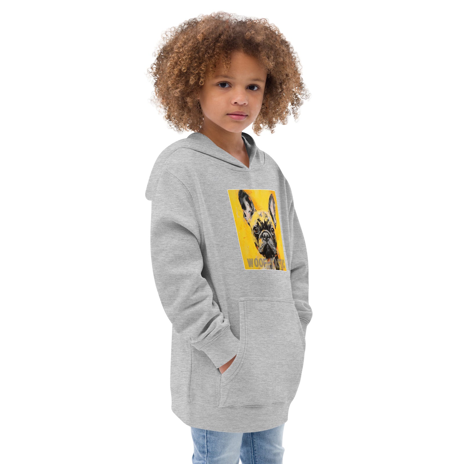 Kids fleece hoodie Woof-tastic French Bulldog