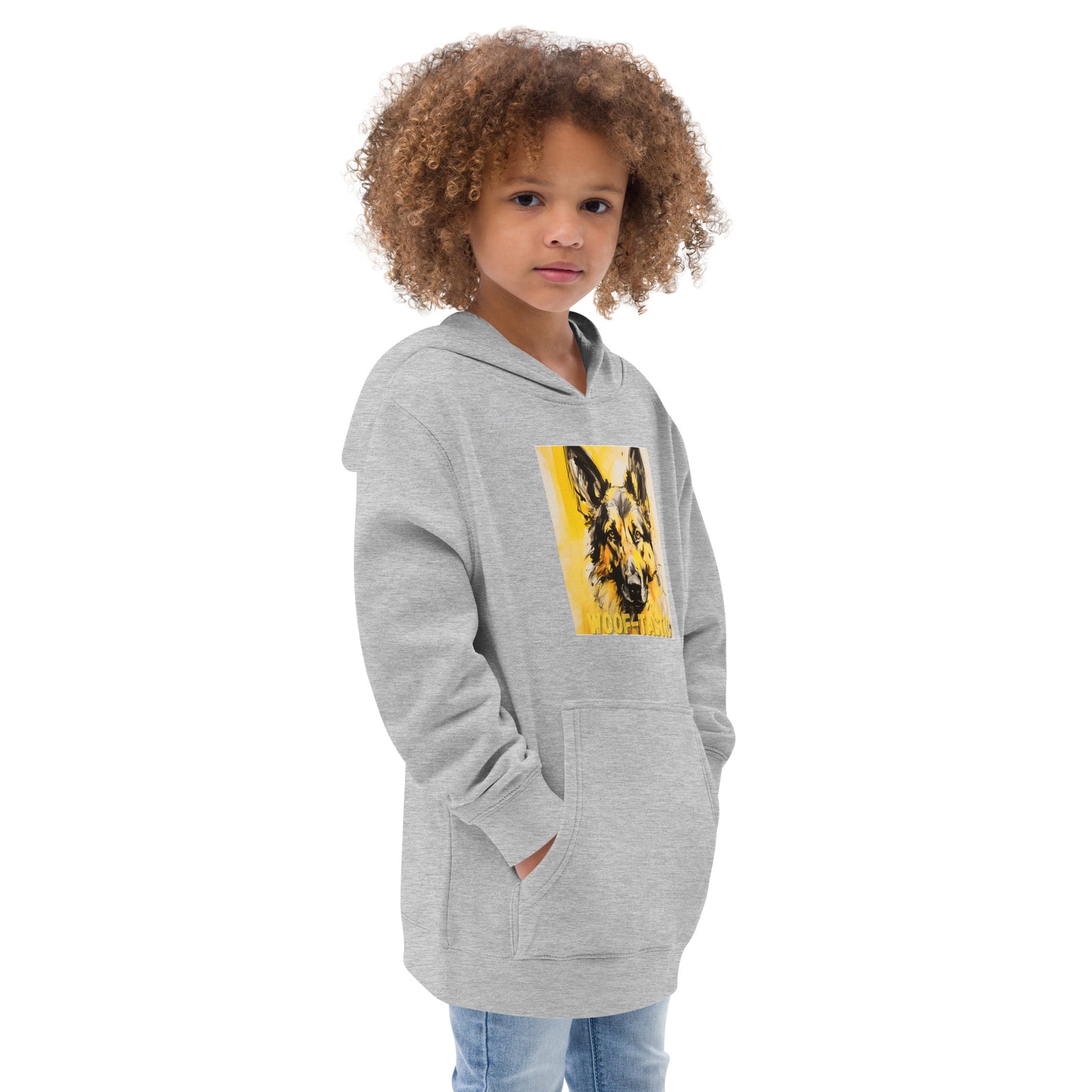Kids fleece hoodie Woof-tastic German Shepherd