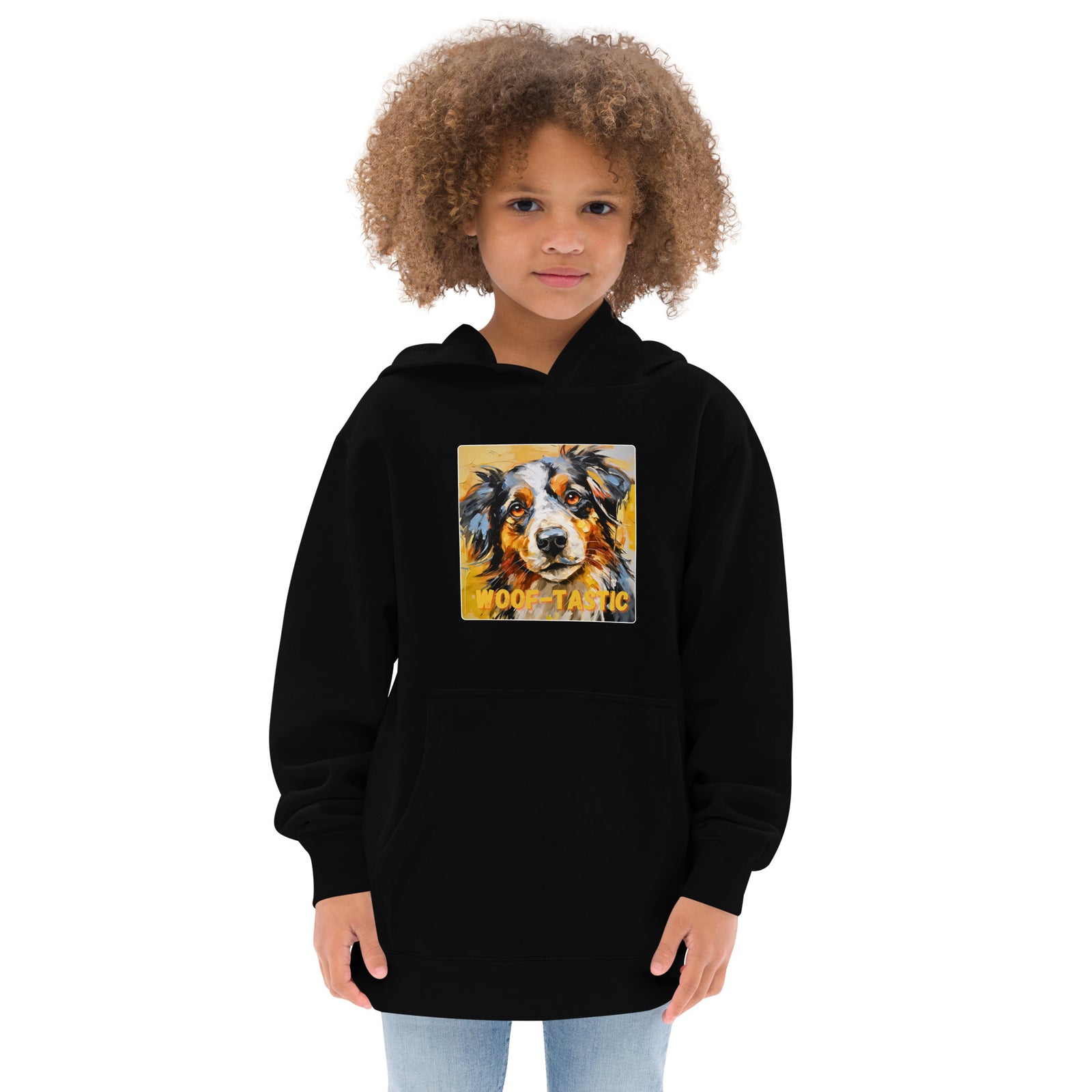 Kids fleece hoodie Woof-tastic Australian Shepherd