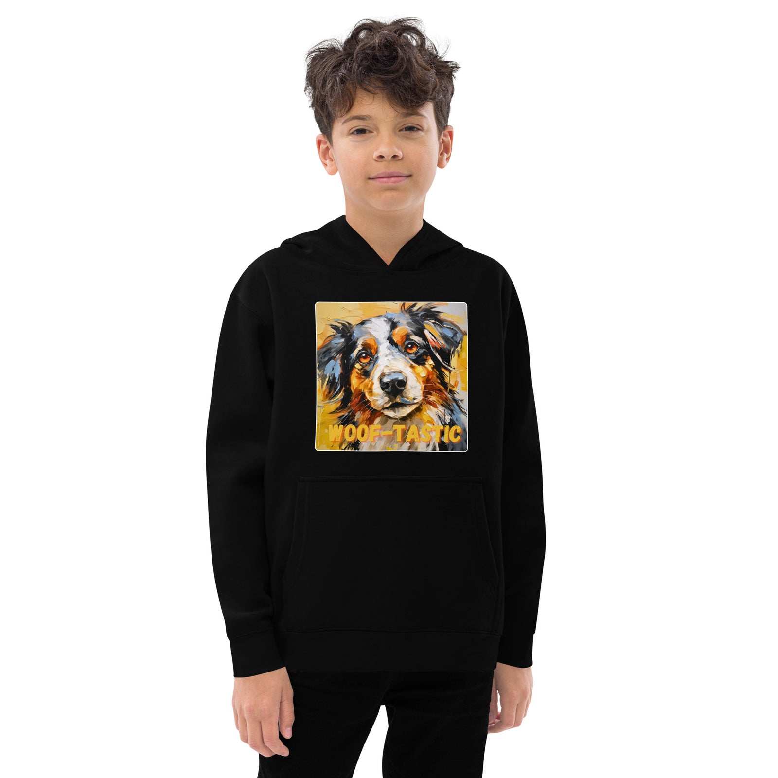 Kids fleece hoodie Woof-tastic Australian Shepherd