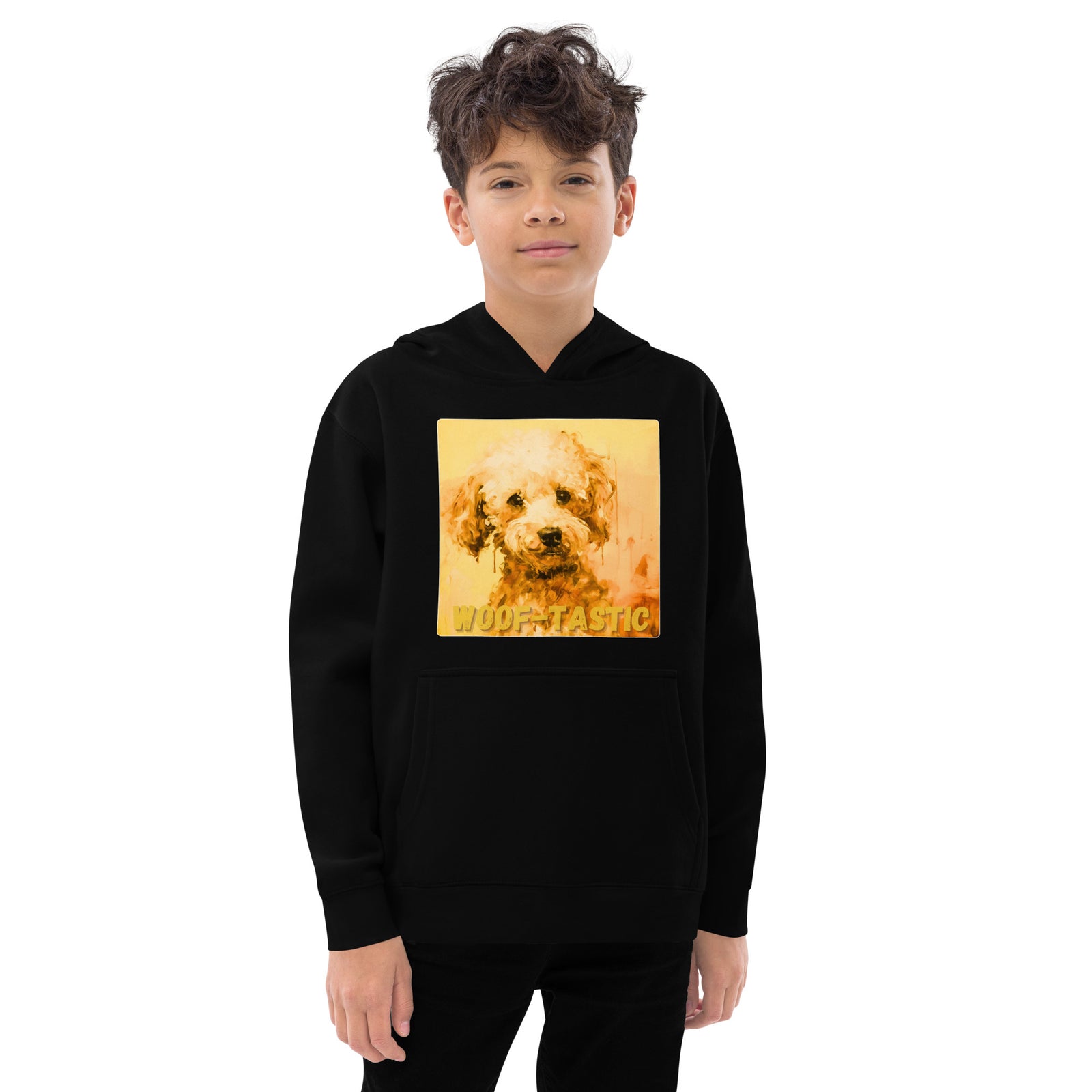 Kids fleece hoodie Woof-tastic Poodle