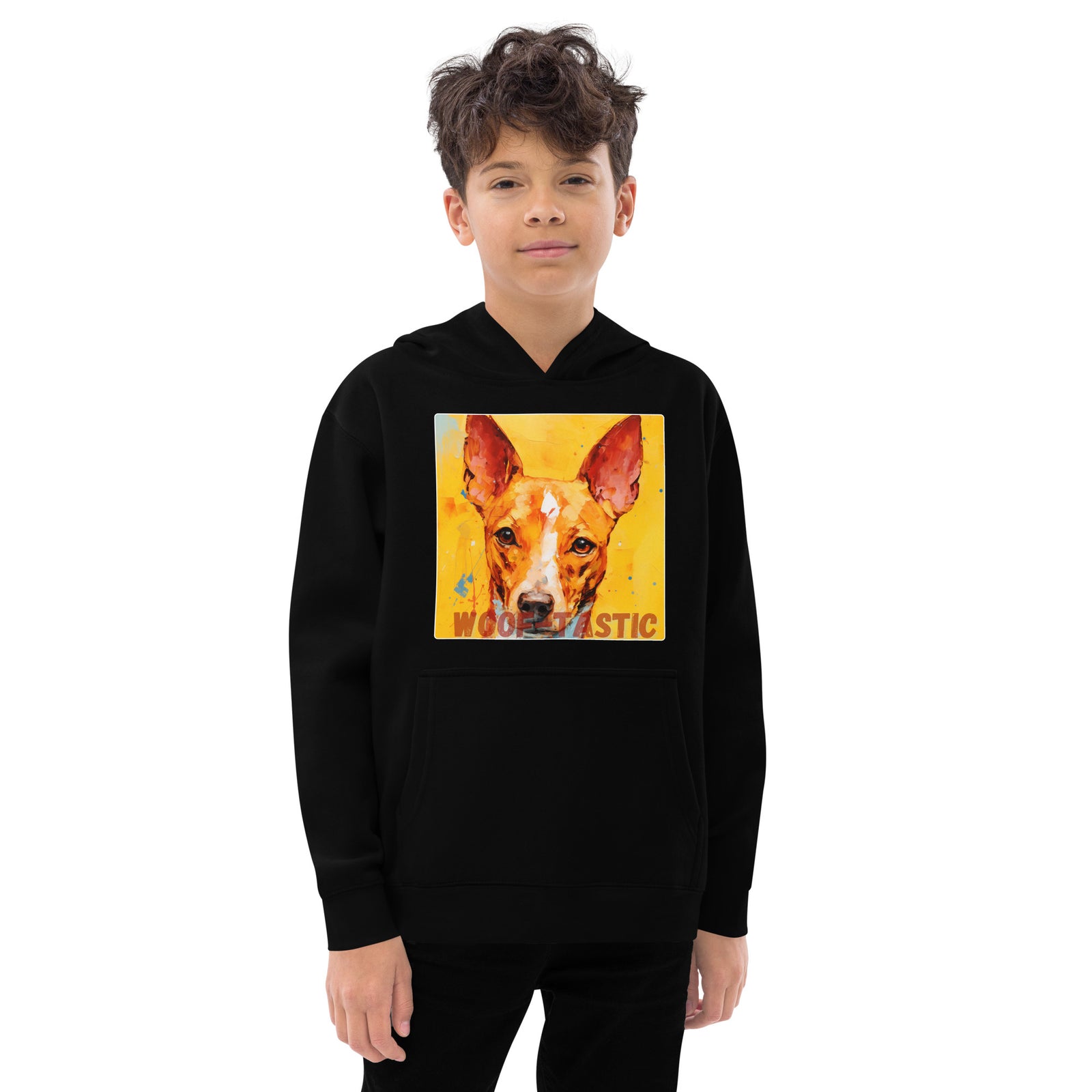 Kids fleece hoodie Woof-tastic Basenji