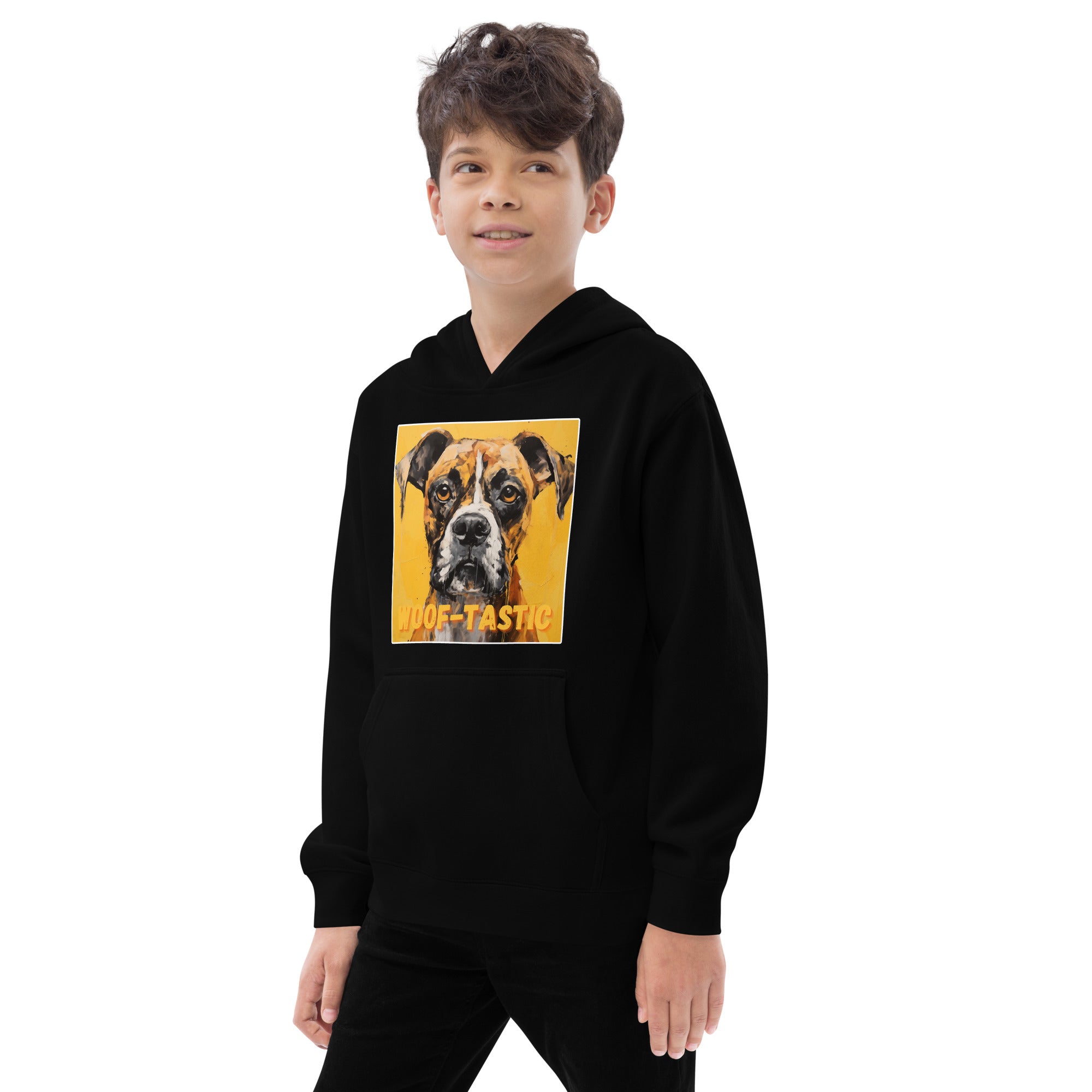 Kids fleece hoodie Woof-tastic Boxer