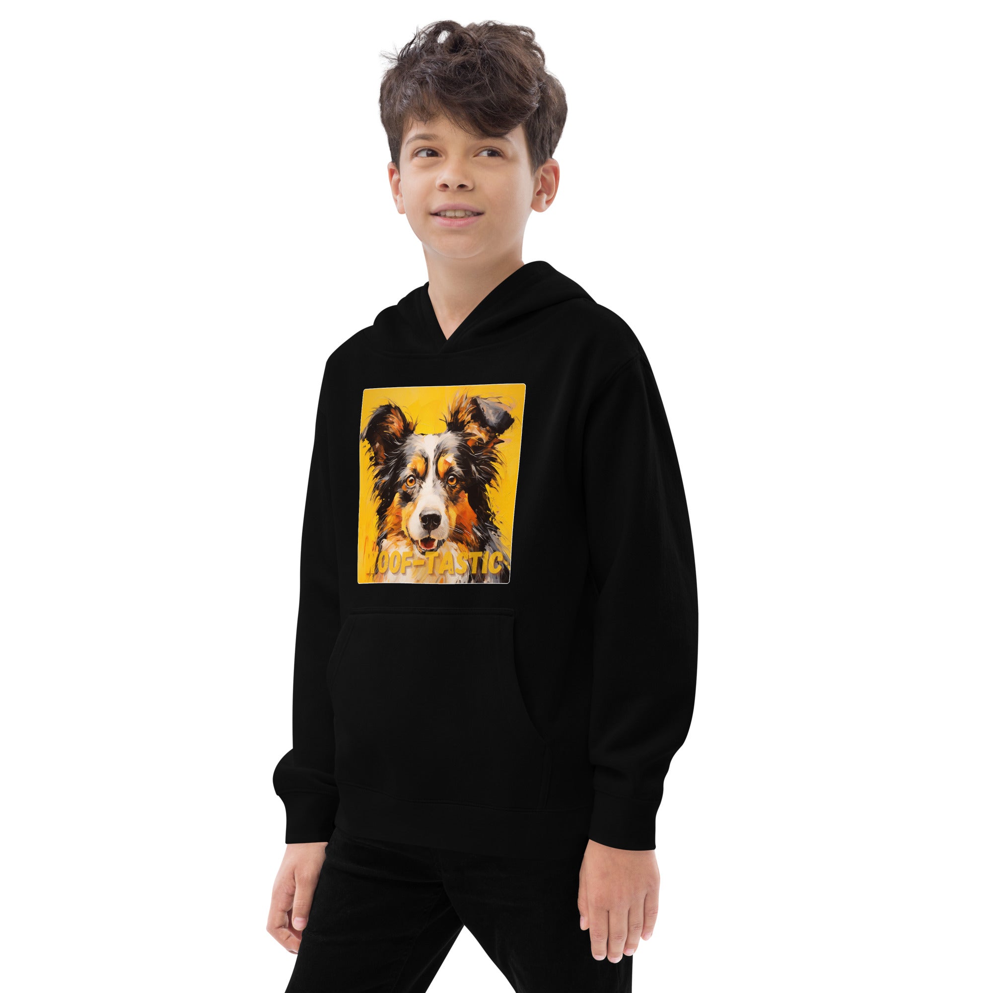 Kids fleece hoodie Woof-tastic Shetland Sheepdog