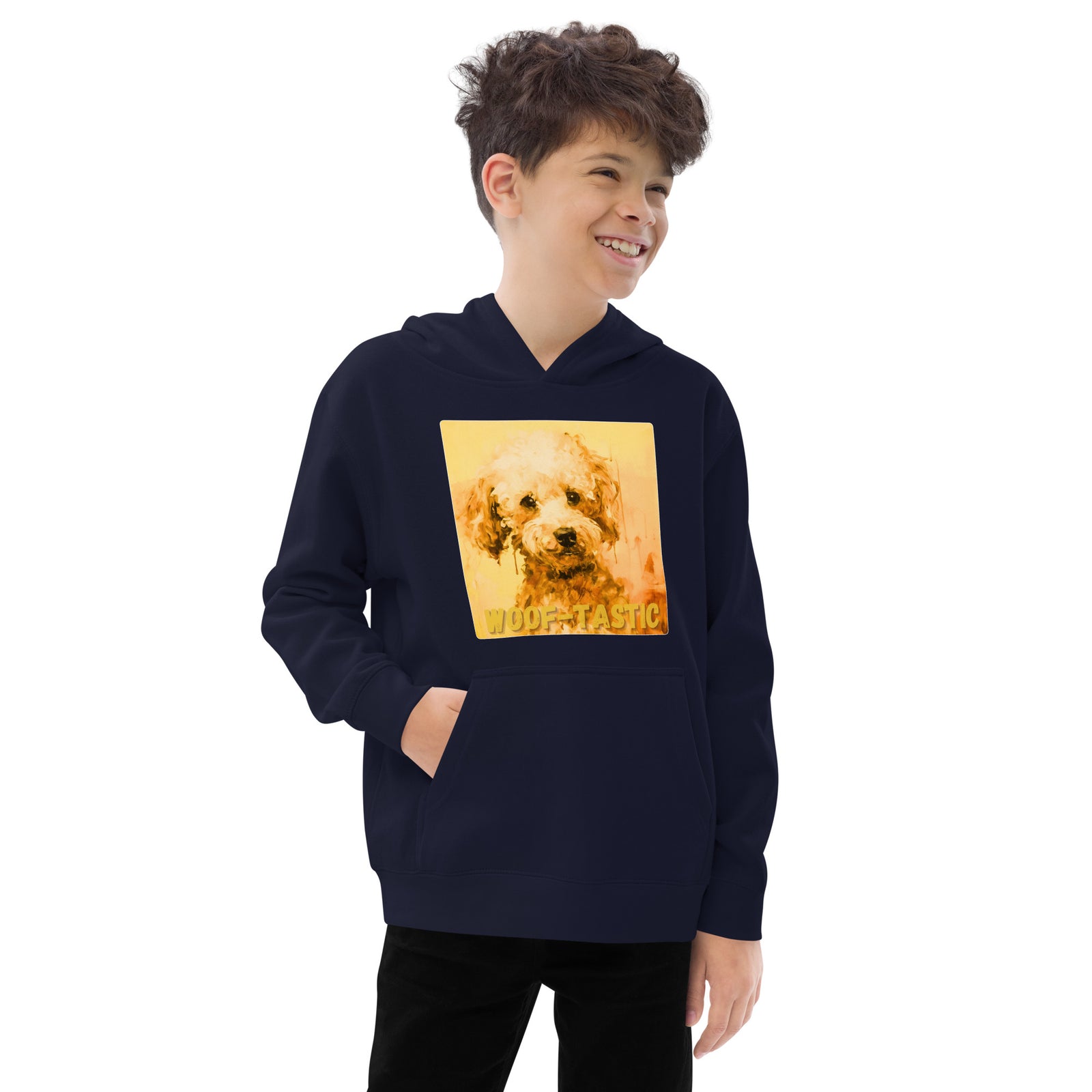 Kids fleece hoodie Woof-tastic Poodle