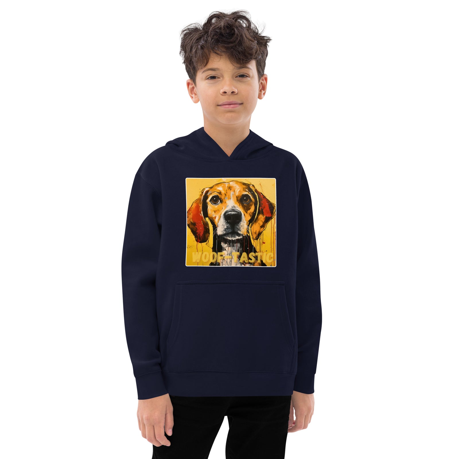 Kids fleece hoodie Woof-tastic Beagle
