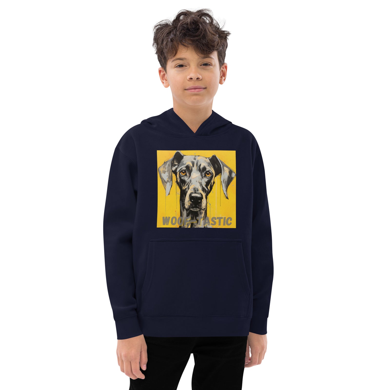Kids fleece hoodie Woof-tastic Great Dane