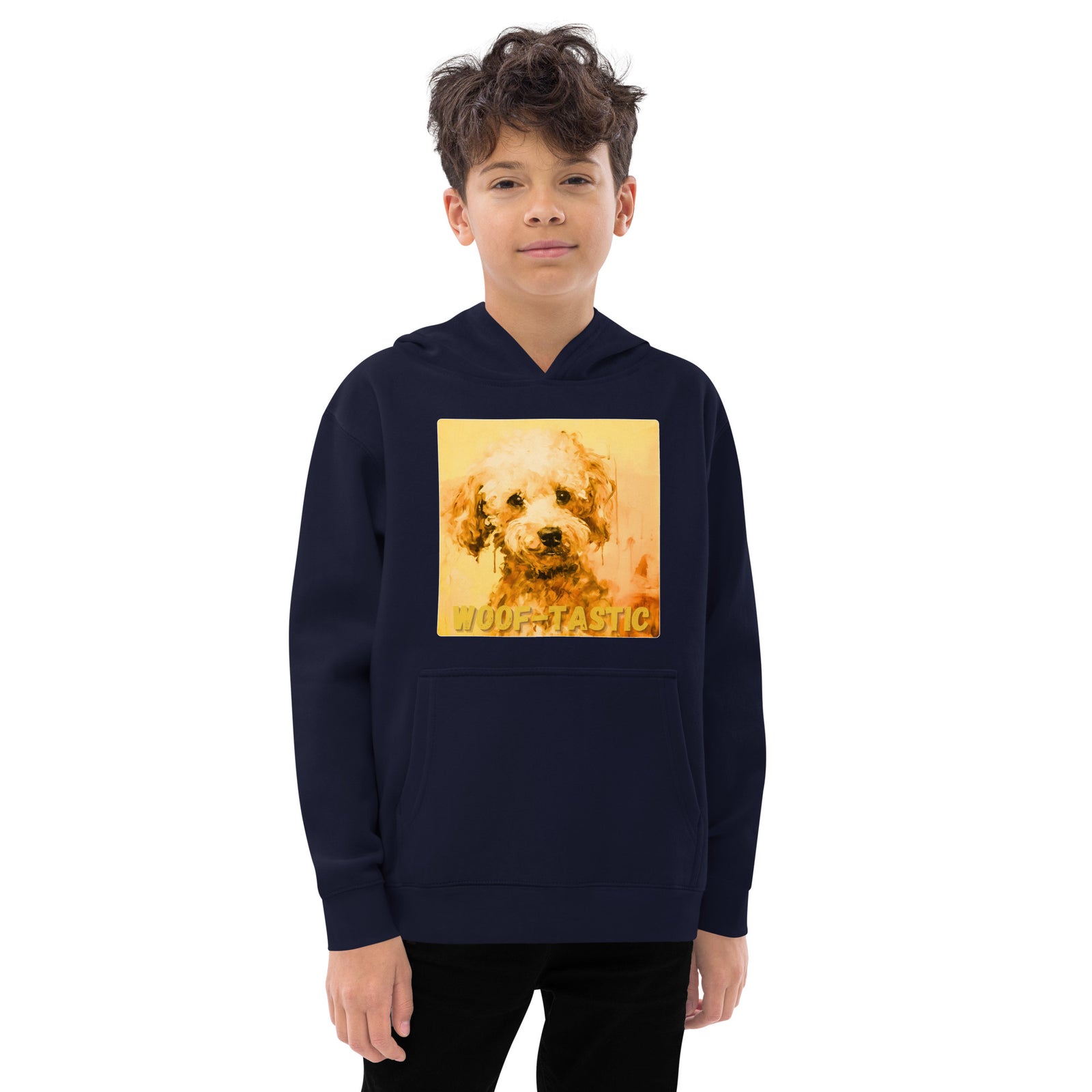 Kids fleece hoodie Woof-tastic Poodle
