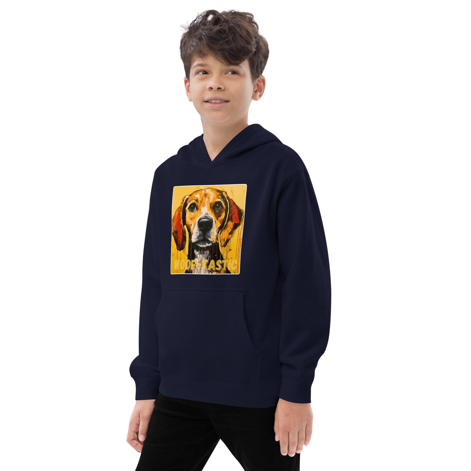 Kids fleece hoodie Woof-tastic Beagle