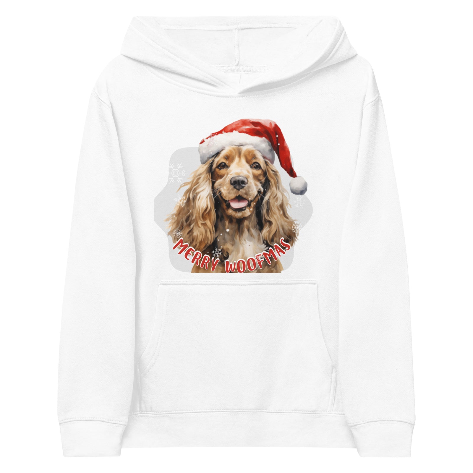 Kids fleece hoodie Cocker Spaniel - Merry Woofmas