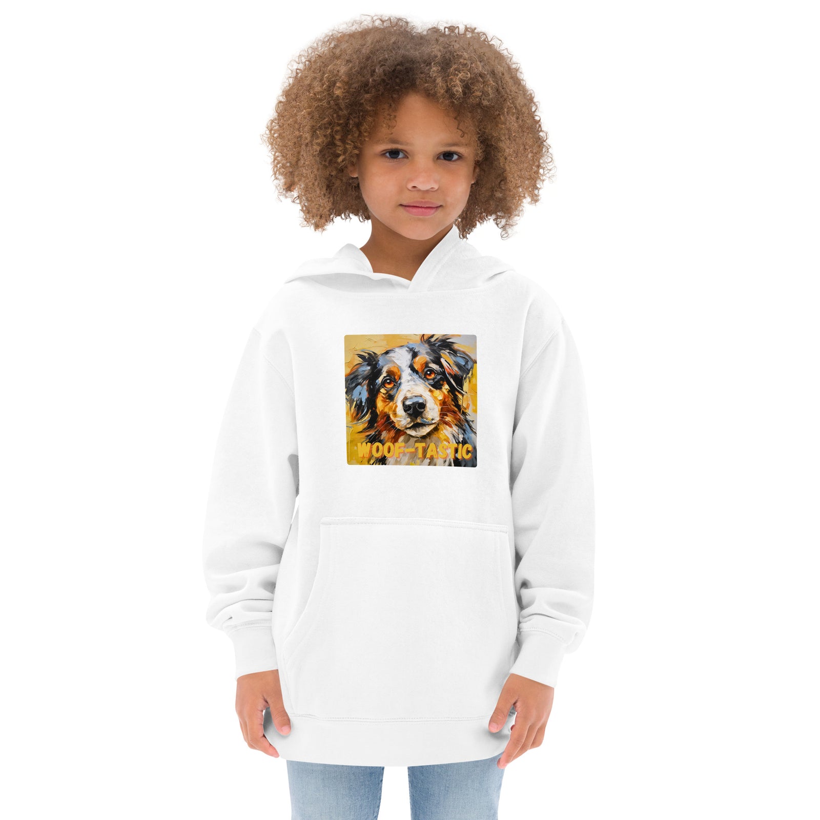 Kids fleece hoodie Woof-tastic Australian Shepherd