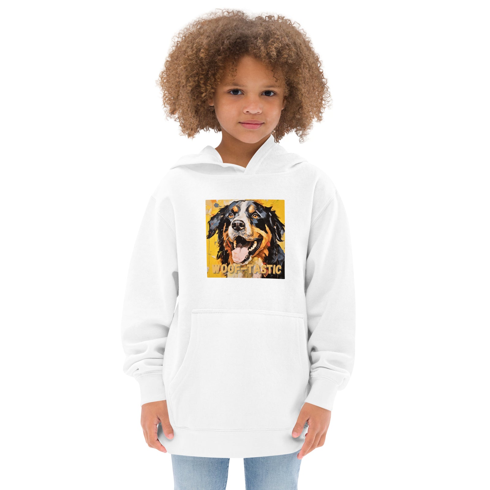 Kids fleece hoodie Woof-tastic Bernese Mountain Dog