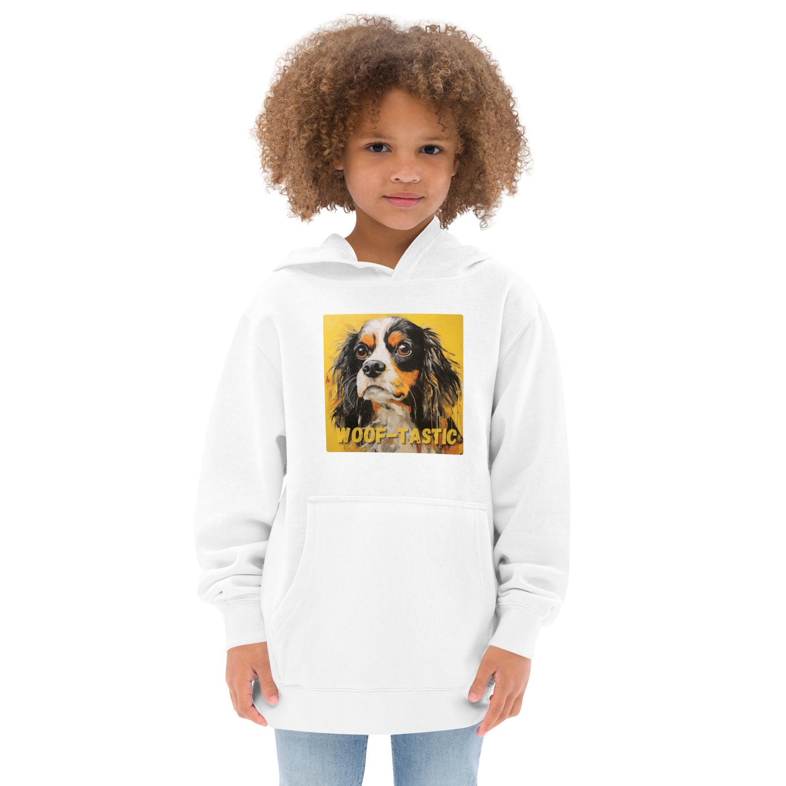 Kids fleece hoodie Woof-tastic Cavalier King Charles Spaniel