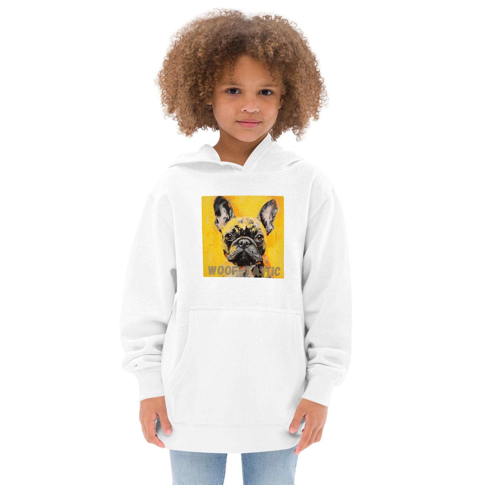 Kids fleece hoodie Woof-tastic French Bulldog