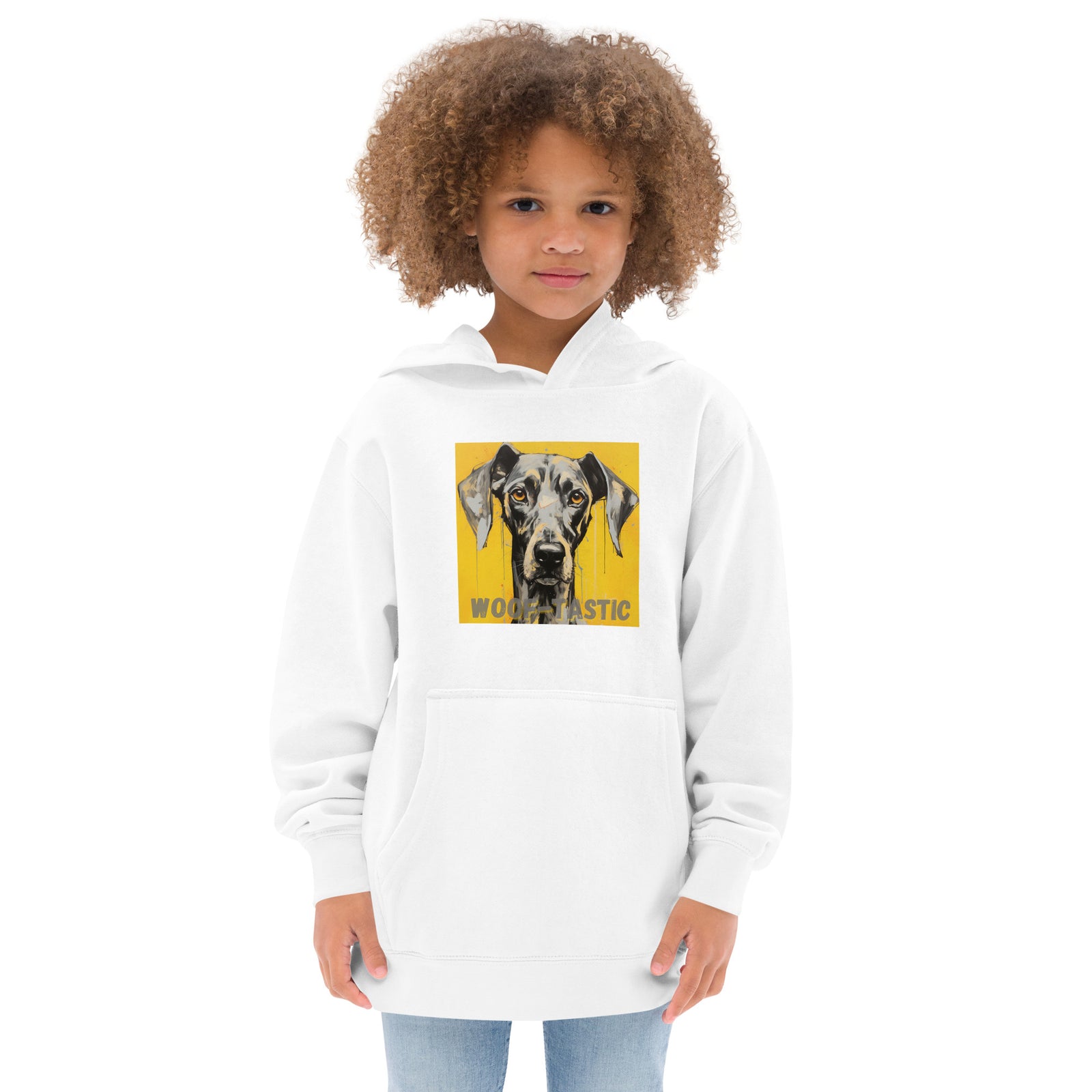 Kids fleece hoodie Woof-tastic Great Dane