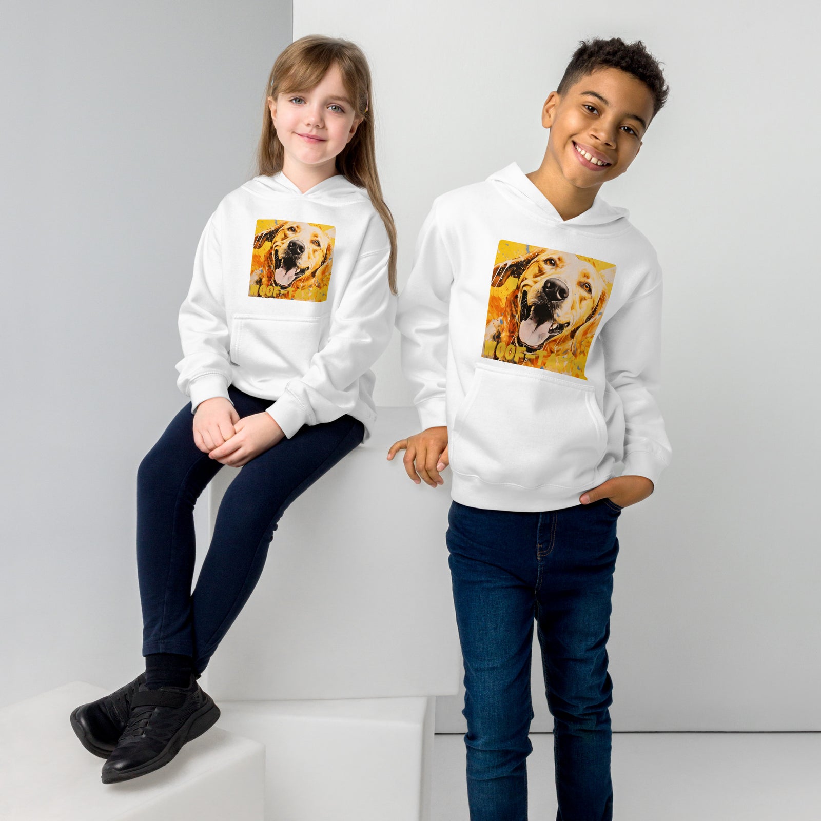 Kids fleece hoodie Woof-tastic Labrador Retriever