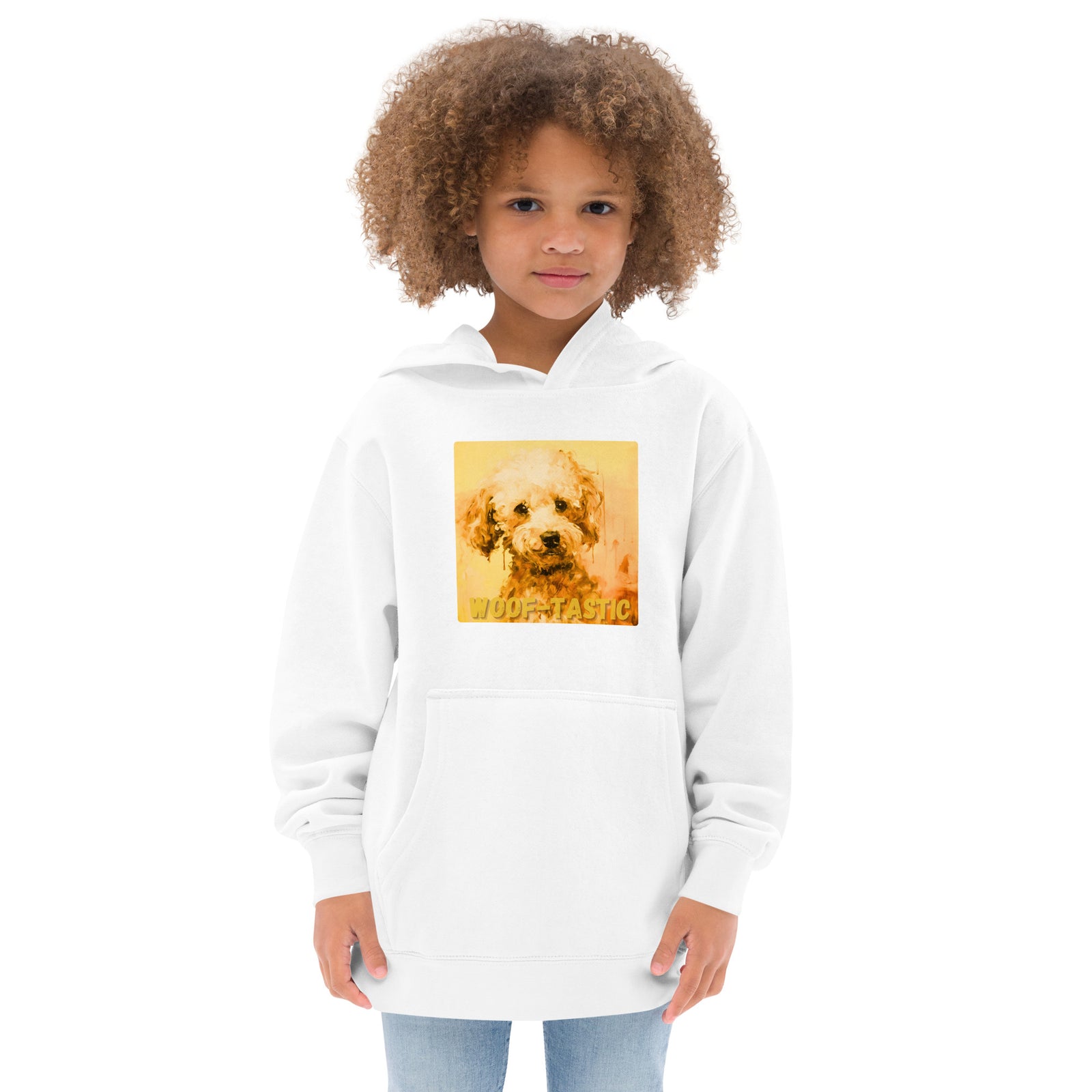 Kids fleece hoodie Woof-tastic Poodle