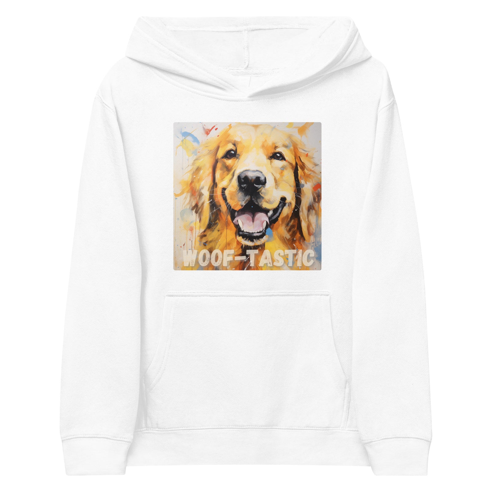 Kids fleece hoodie Woof-tastic Golden Retriever
