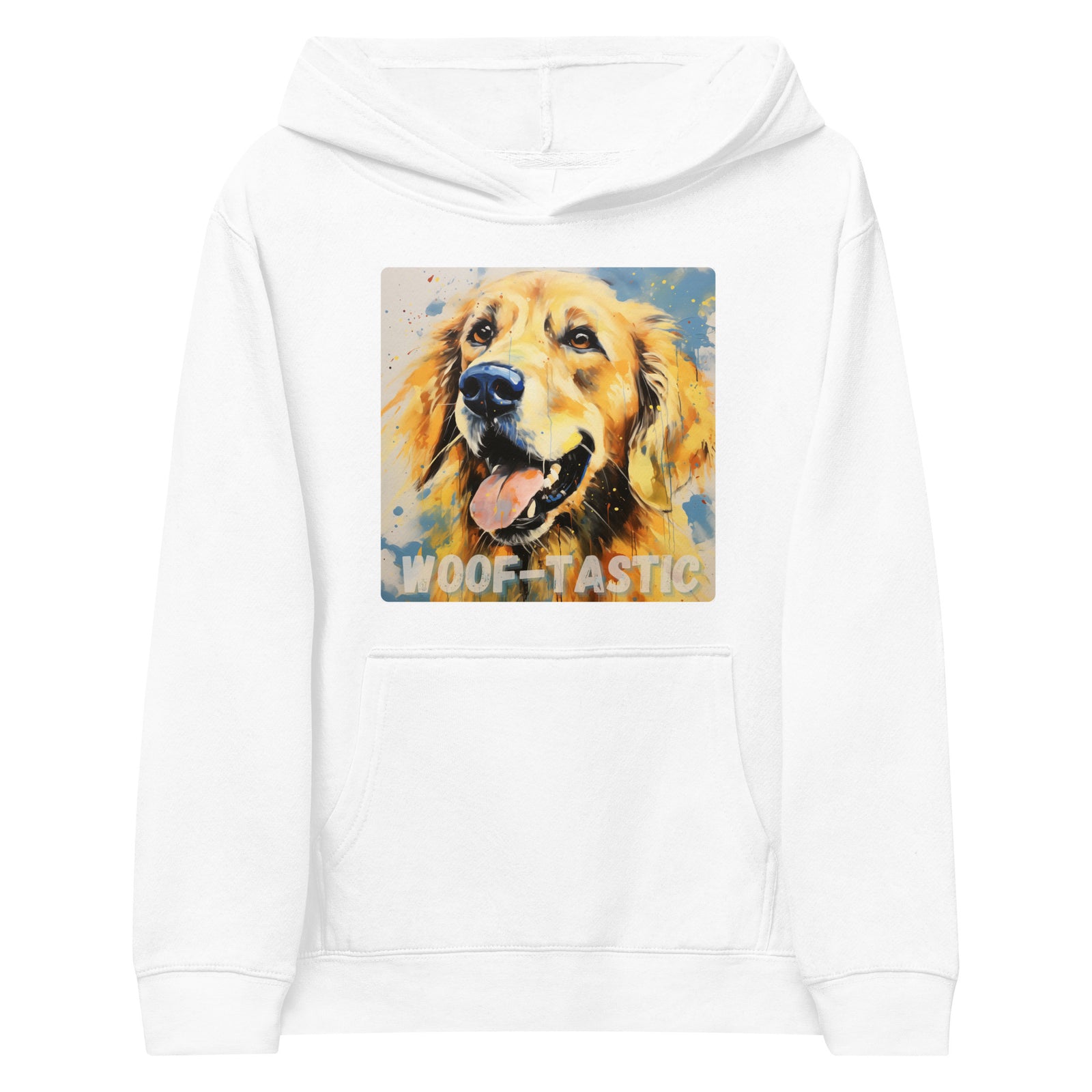 Kids fleece hoodie Woof-tastic Golden Retriever