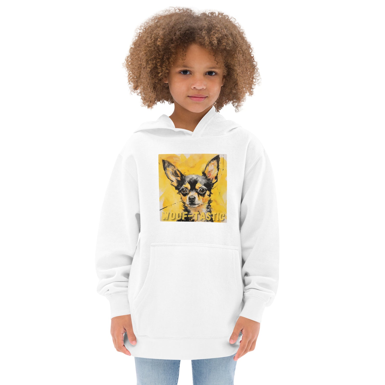 Kids fleece hoodie Woof-tastic Chihuahua