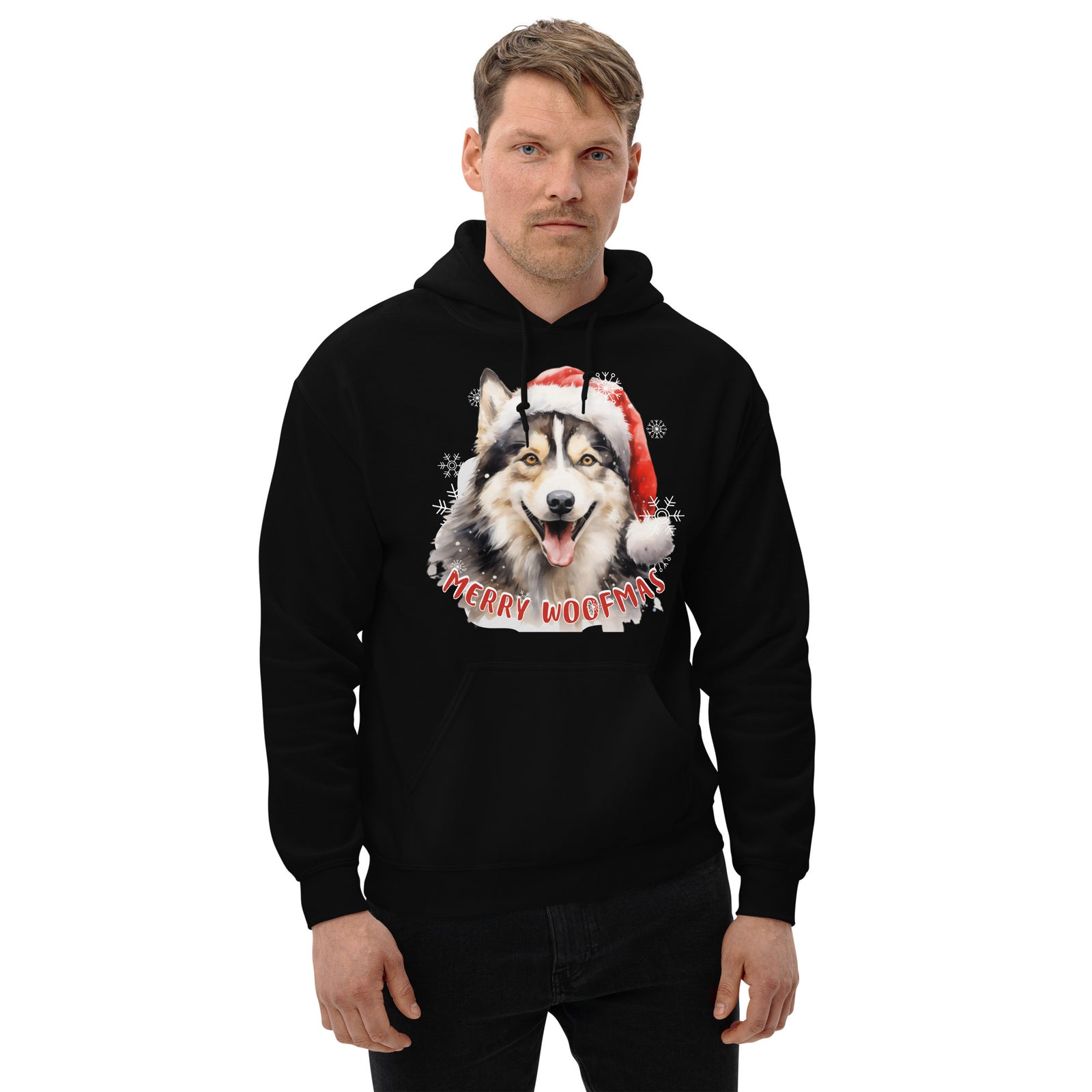 Unisex Hoodie Siberian Husky - Merry Woofmas