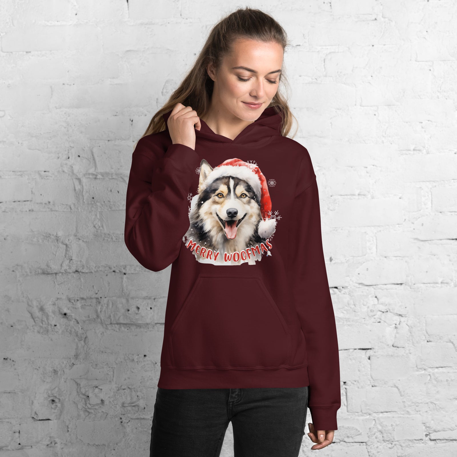 Unisex Hoodie Siberian Husky - Merry Woofmas