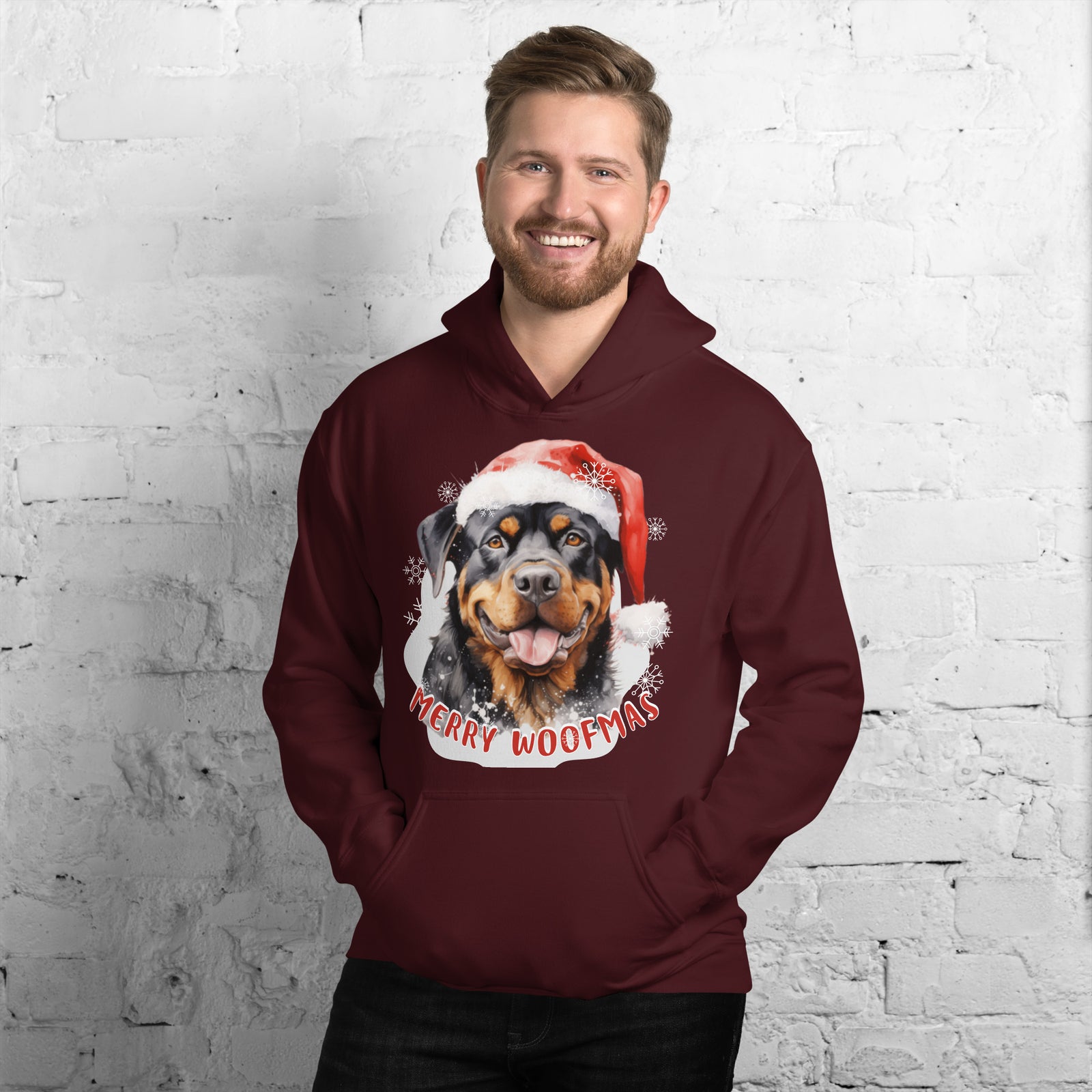 Unisex Hoodie Rottweiler - Merry Woofmas