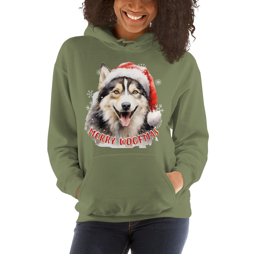Unisex Hoodie Siberian Husky - Merry Woofmas