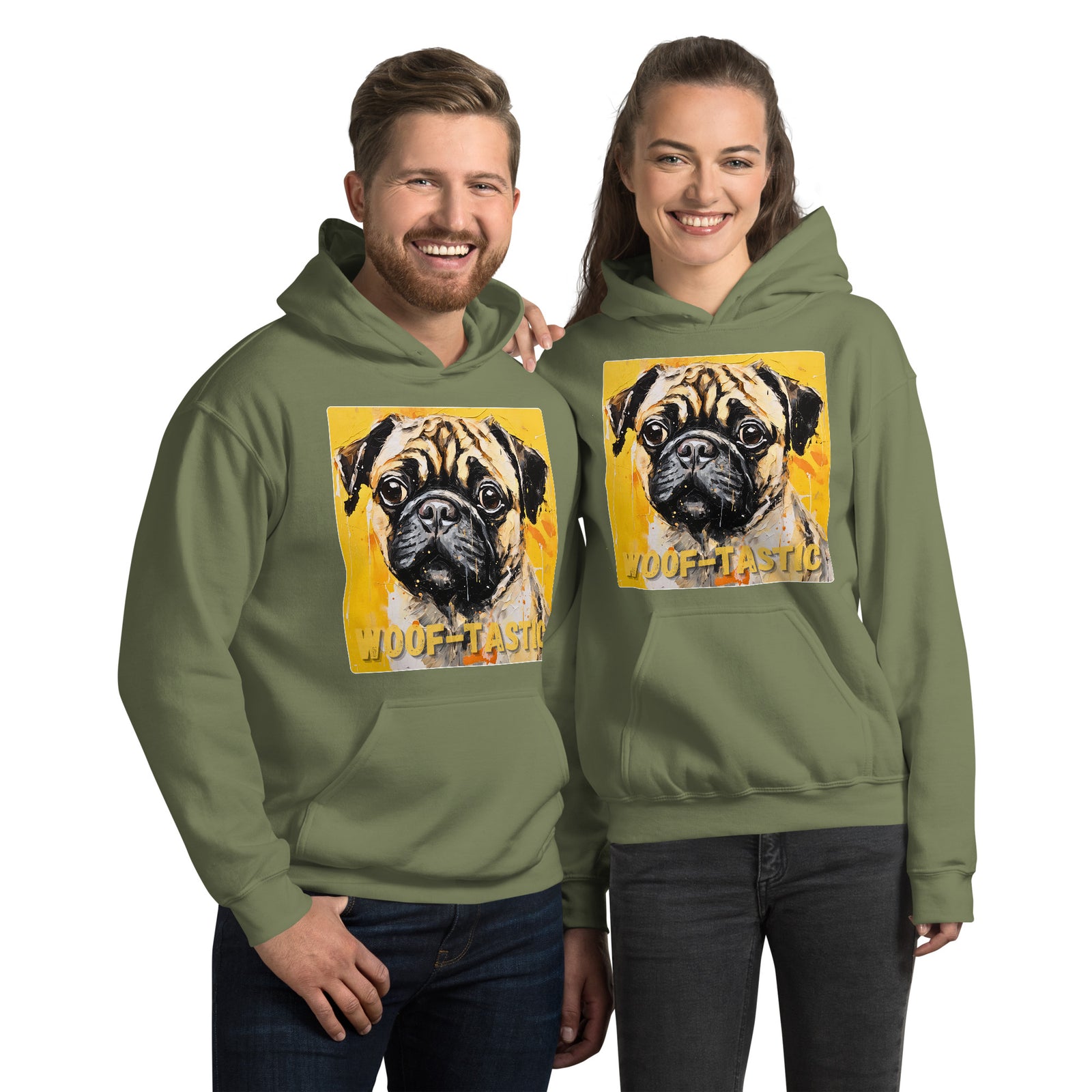 Unisex Hoodie, Woof-tastic Pug
