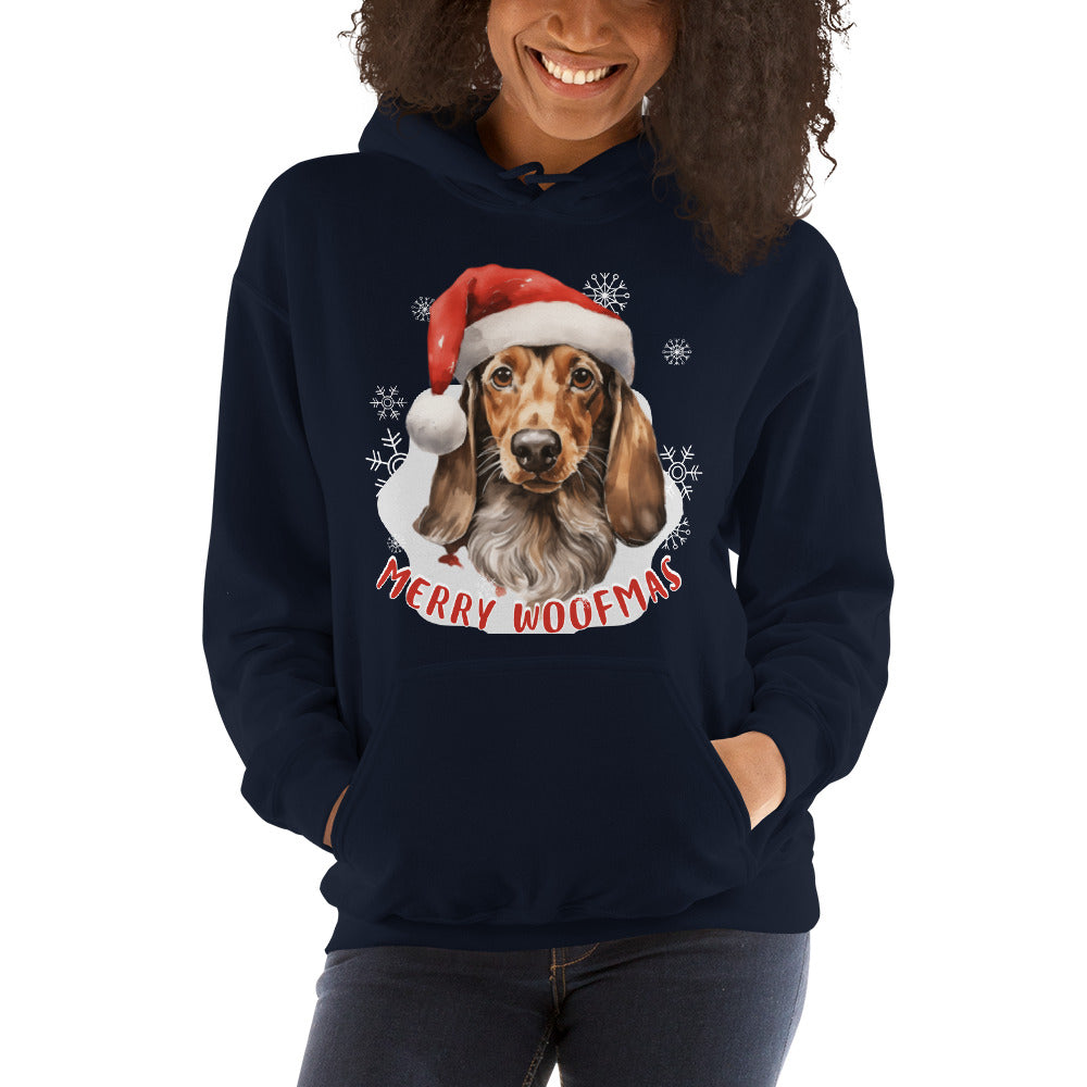 Unisex Hoodie Danchshund - Merry Woofmas