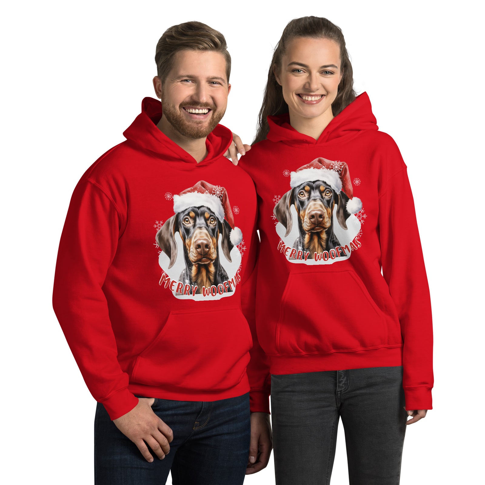 Unisex Hoodie Doberman - Merry Woofmas
