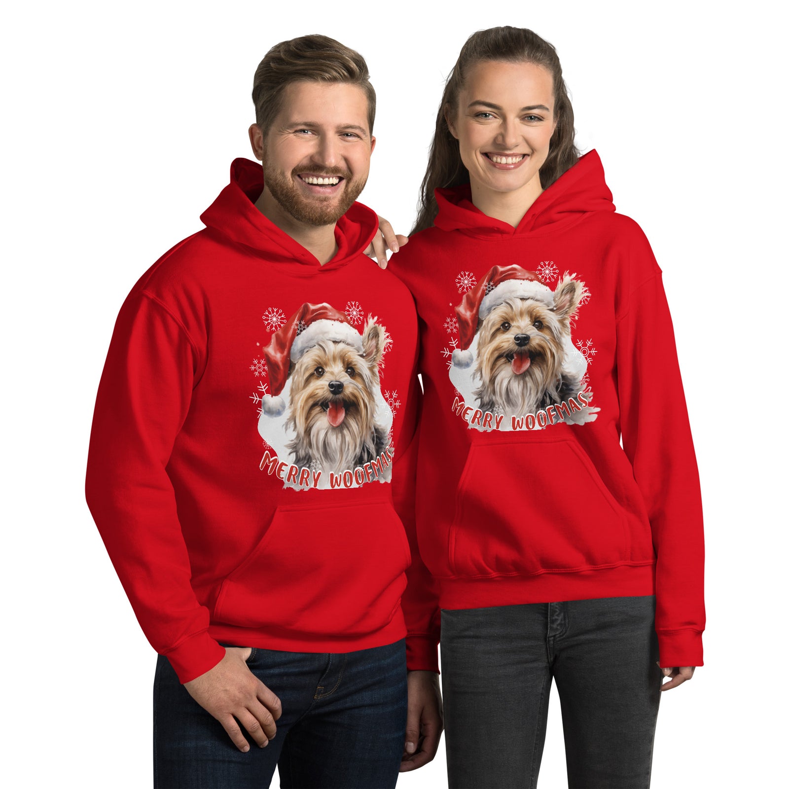 Unisex Hoodie Yorkshire Terrier - Merry Woofmas