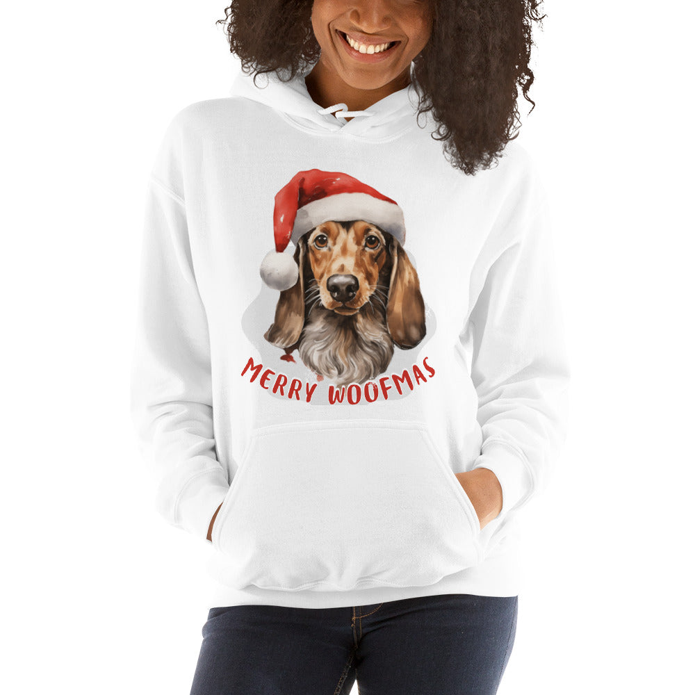 Unisex Hoodie Danchshund - Merry Woofmas