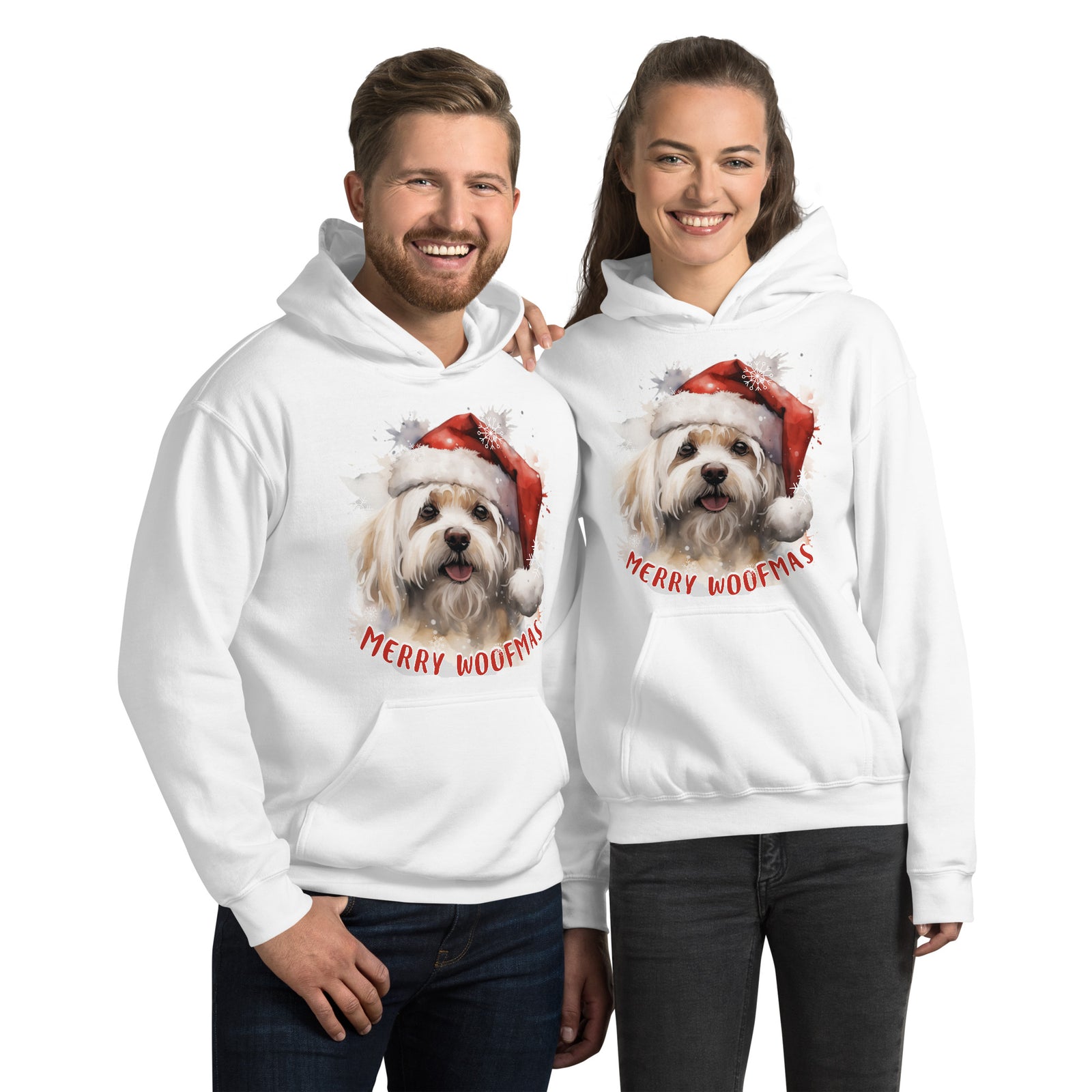 Unisex Hoodie Maltese - Merry Woofmas