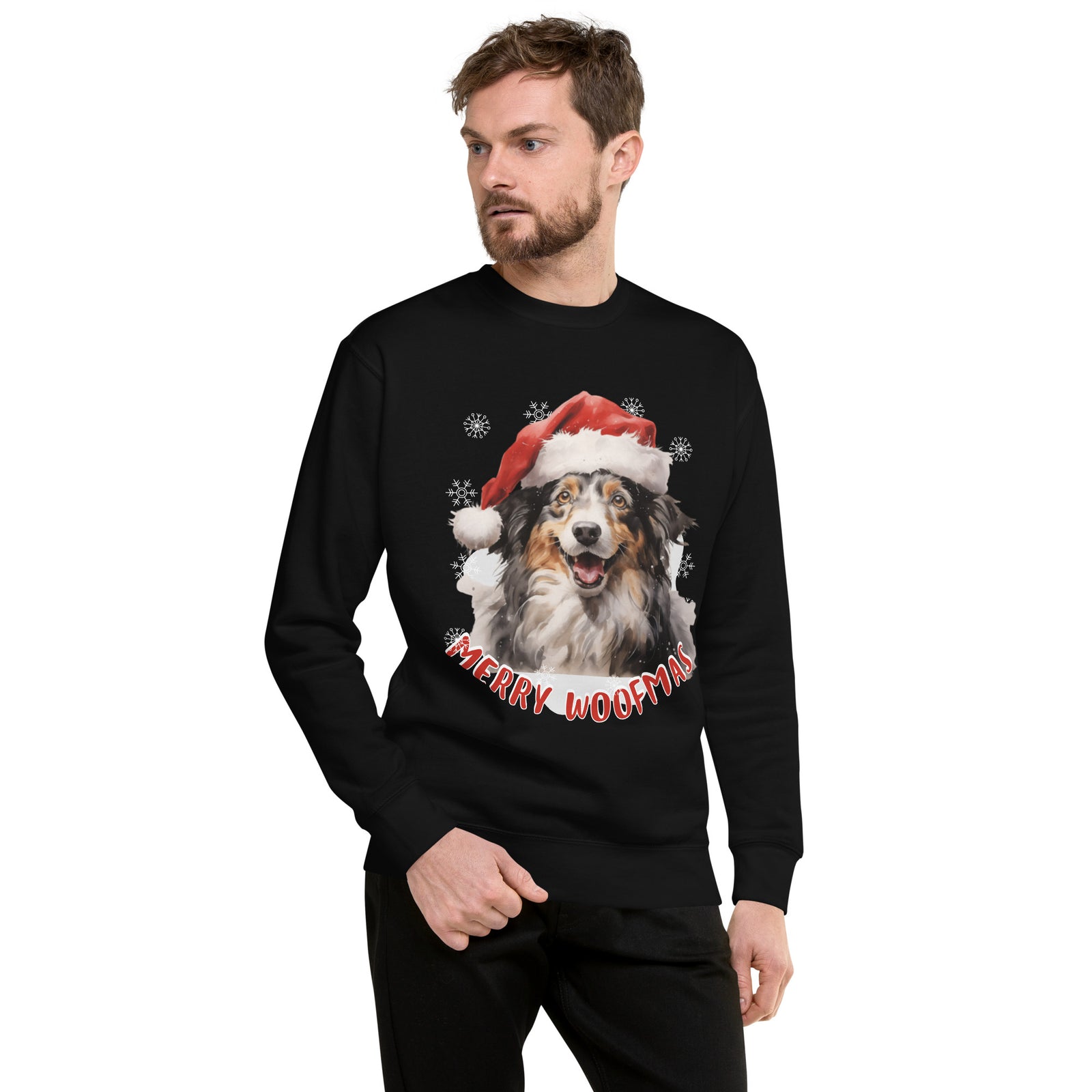Unisex Premium Sweatshirt Border Collie - Merry Woofmas