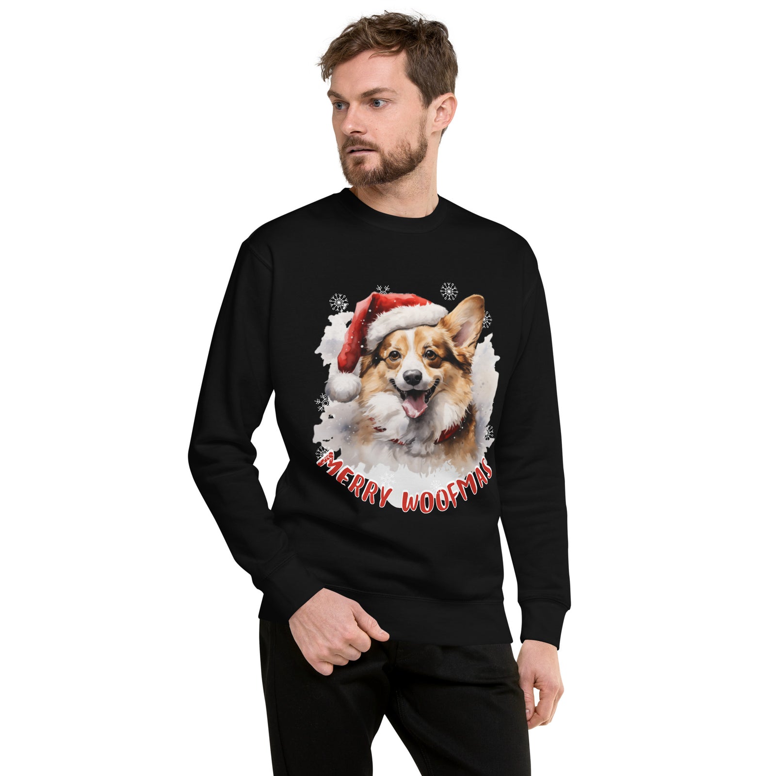 Unisex Premium Sweatshirt Pembroke Welsh Corgi - Merry Woofmas